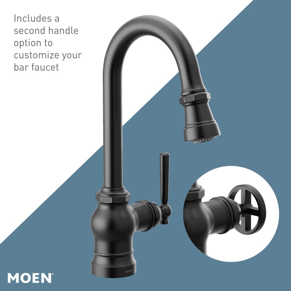 Moen Paterson Matte Black Single Handle Bar and Prep Kitchen Faucet ...