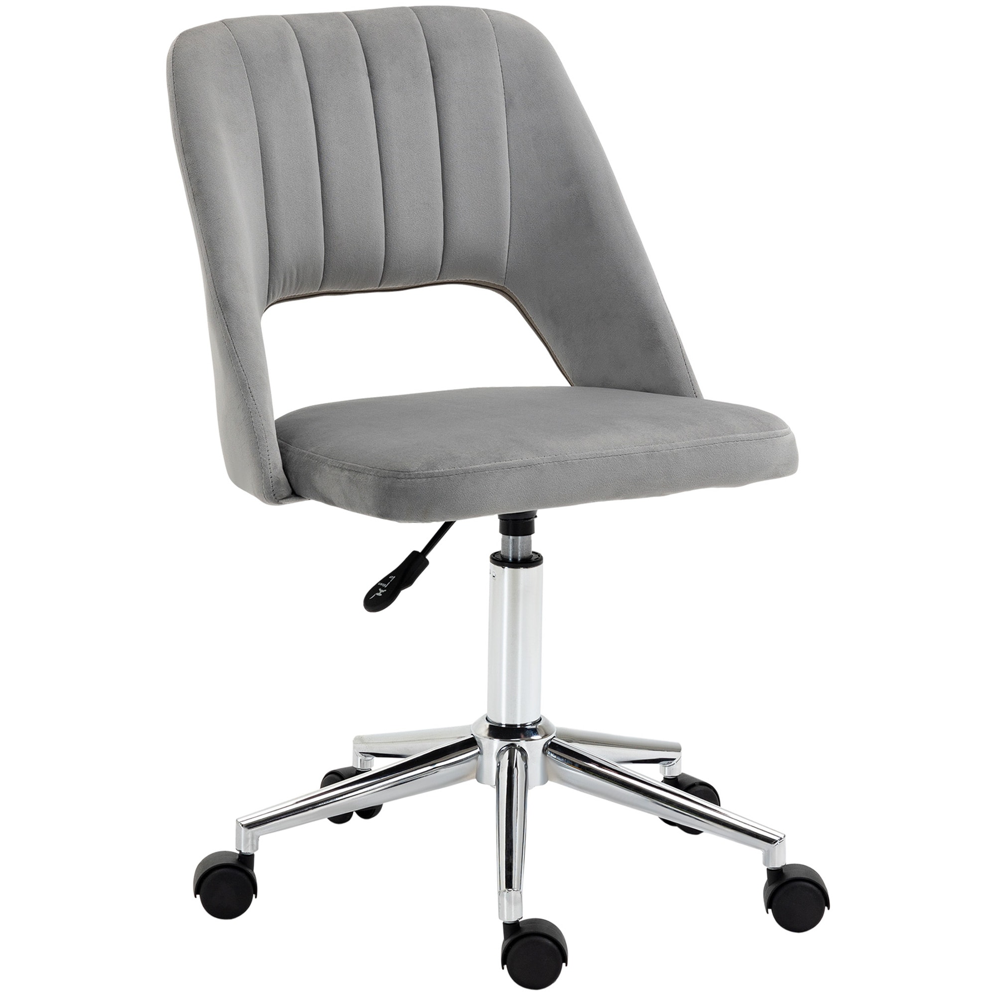 Maocao Hoom JLP167697 Gray Contemporary Ergonomic Adjustable Height Swivel Fabric Reception Chair