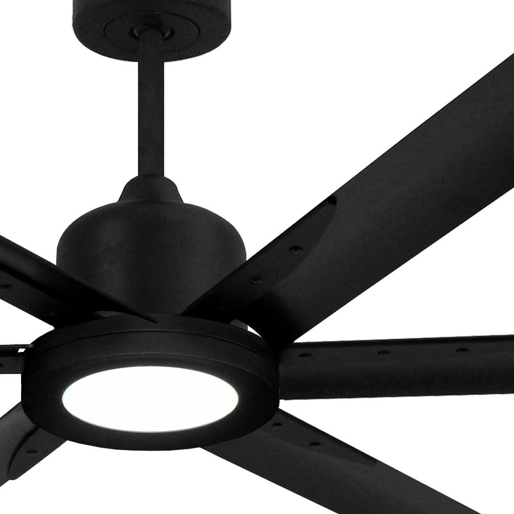 TroposAir Titan 84-in Matte black Indoor/Outdoor Ceiling Fan with Light ...