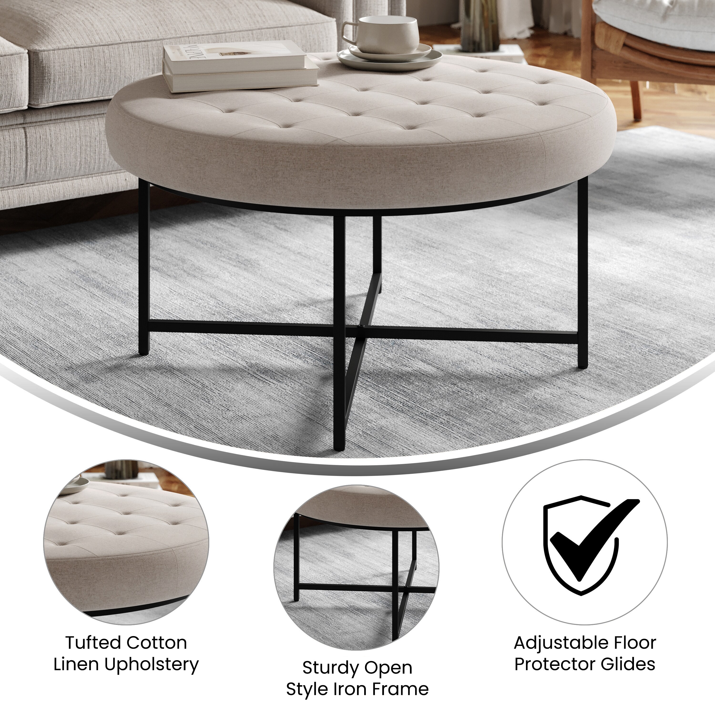 Merrick Lane 196861152467 Indoor-Ottomans - View #3