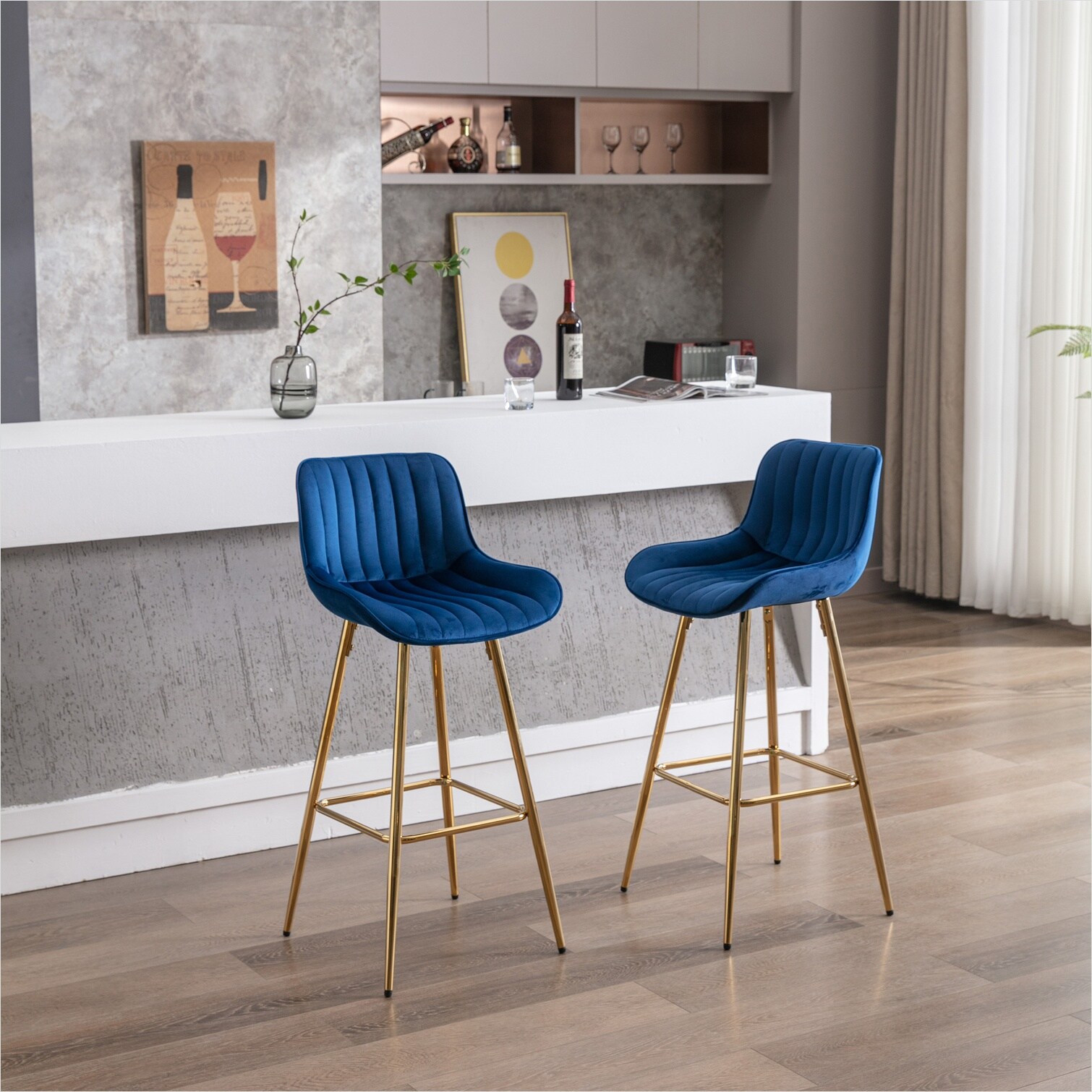 Naturefalls Counter Stool combining 2-Piece and Metal Frame with 30 ...