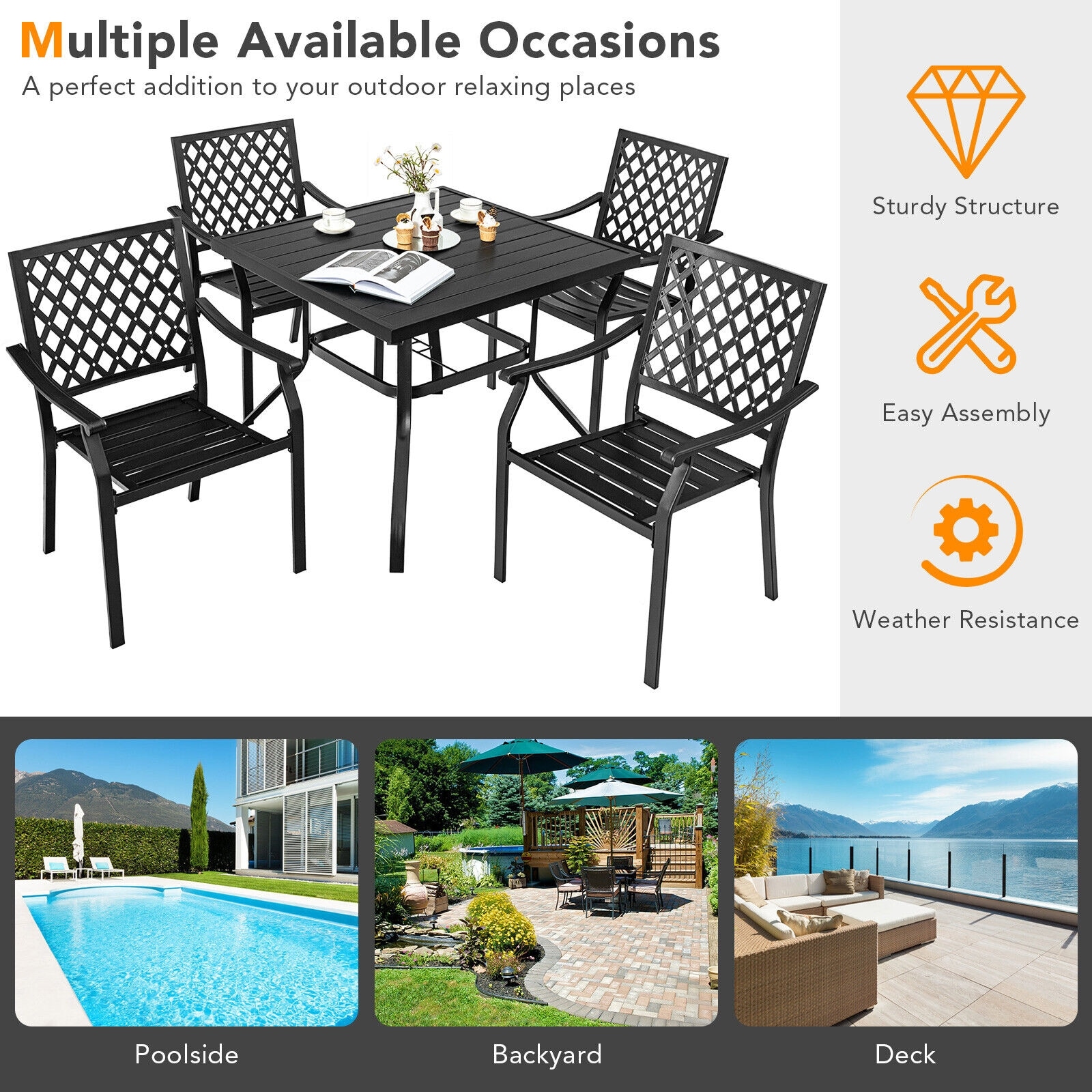 Forclover HYFE-10136 Patio-Dining-Sets - View #3