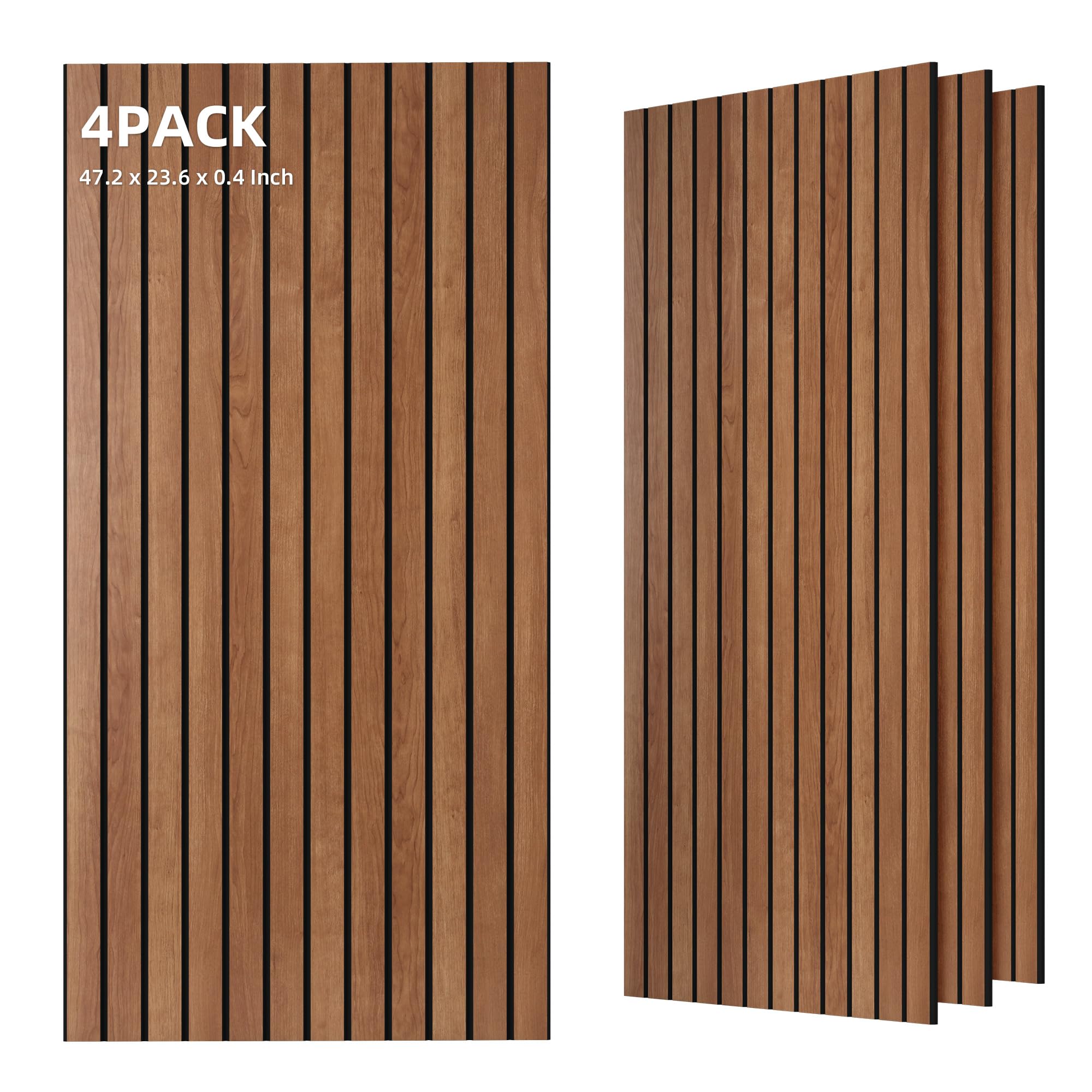 Afoxsos  10 pack wood look wall tiles sound proof panels for walls acoustical barrier polyester fiber with adhesive for home office studio