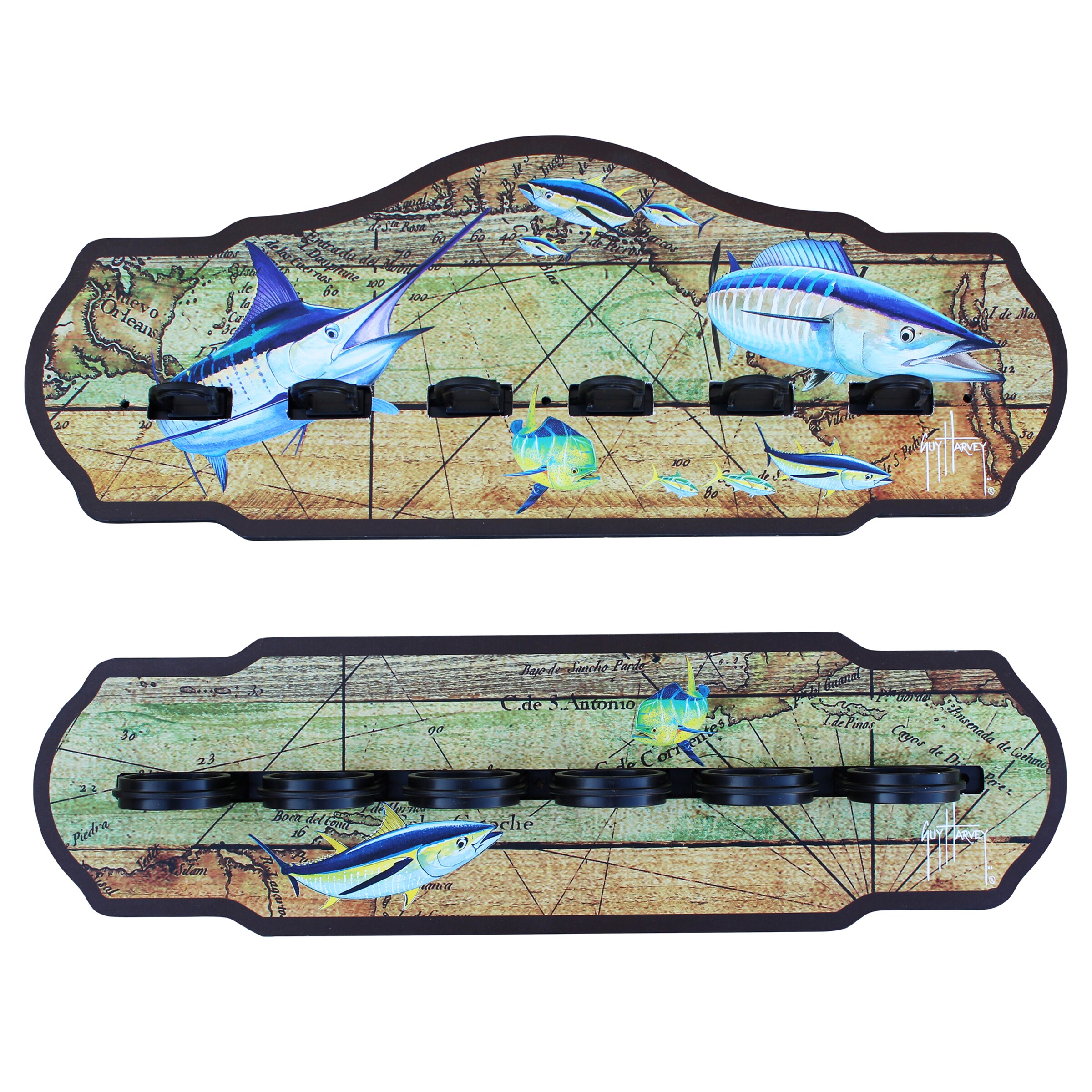 Guy Harvey 60-2001 Fishing Rod Wall Rack Fishing storage cabinet