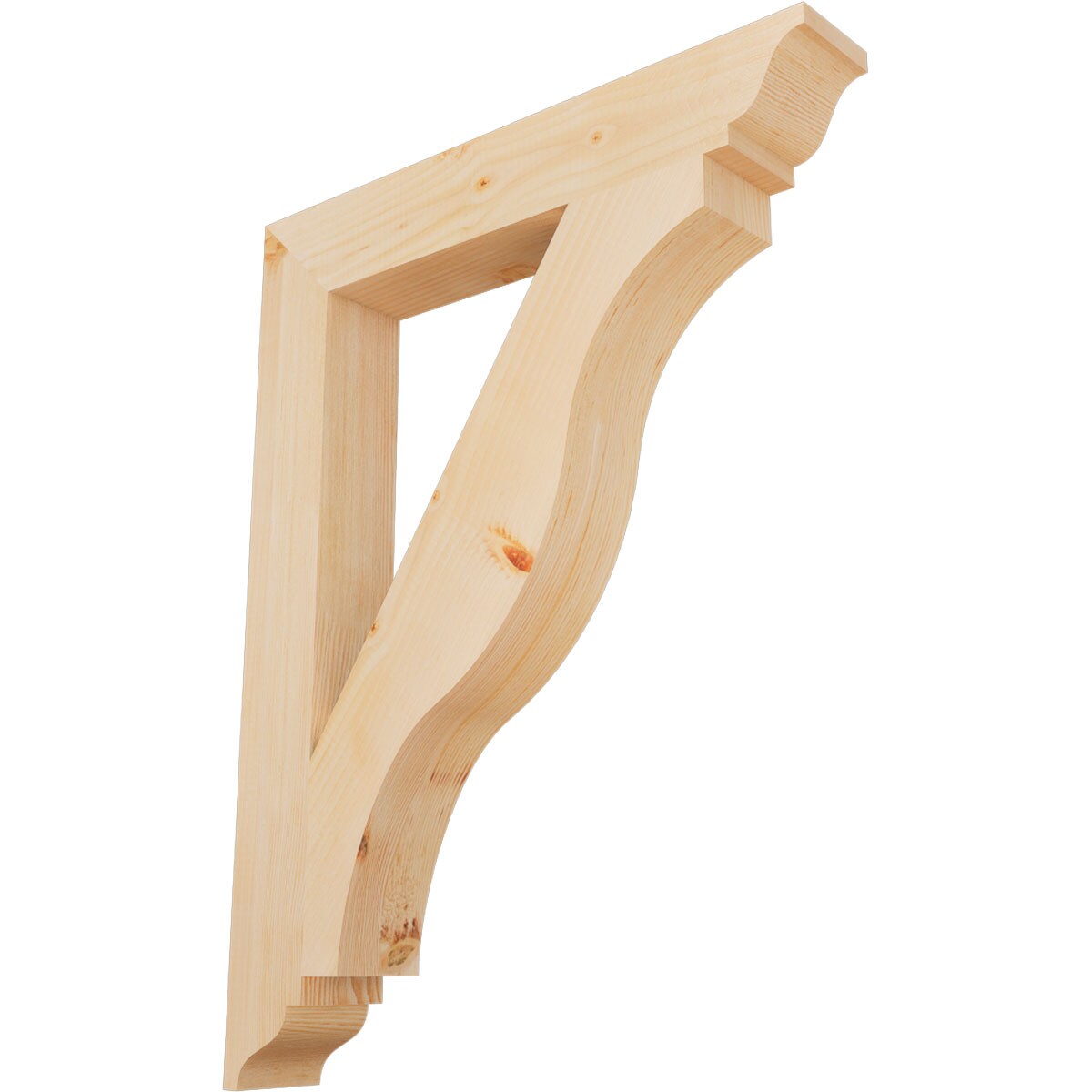 Ekena Millwork BKT04X26X34FST01SDF Funston traditional smooth 3-1/2-in x 26-in x 34-in Douglas fir Brown Wood Standard bracket