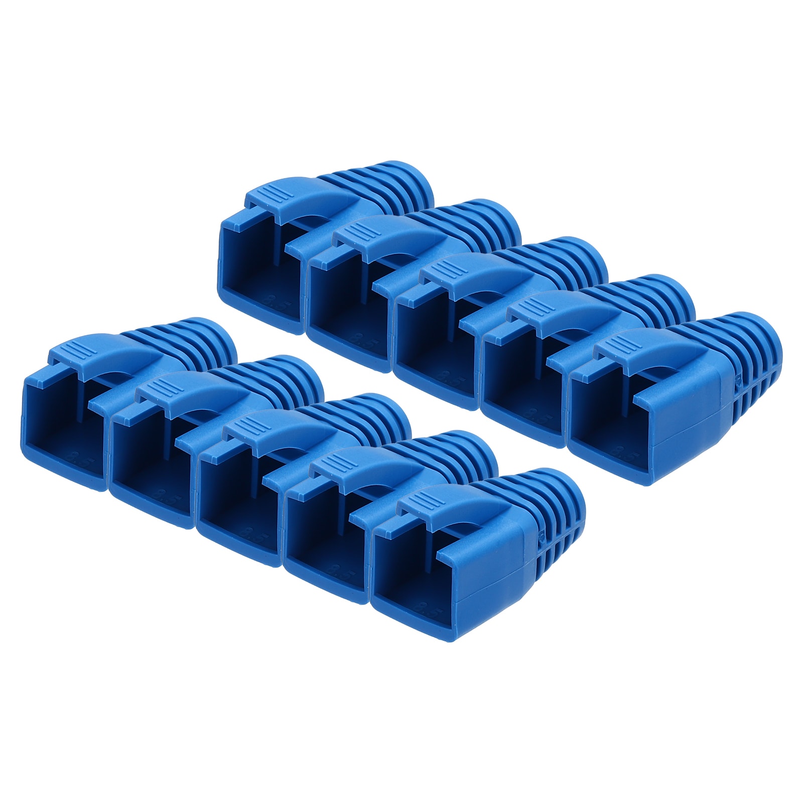 Unique Bargains 100pcs Cable Connector Boot Cover Cat6A Cat7/7A Ethernet Network Cable Strain Boot 8mm Hole Diameter(Blue)