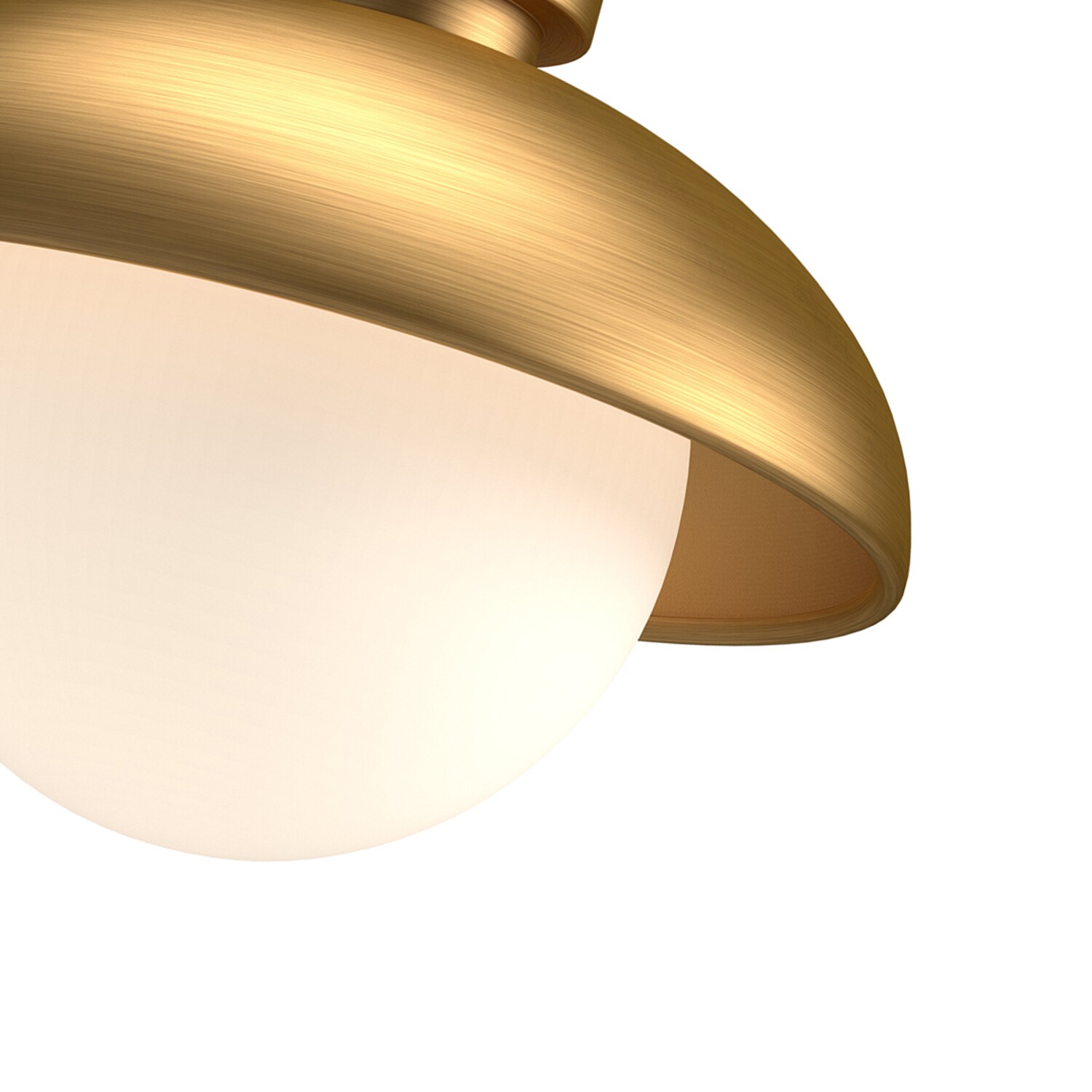 Aged Gold and Opal Matte Glass Globe Flush Mount