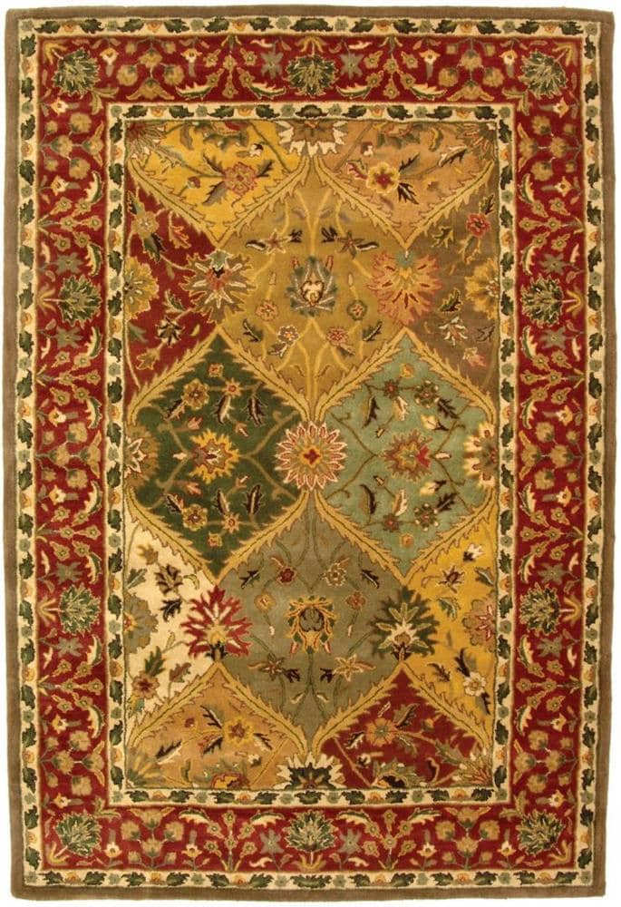 Heritage Multicolor Hand-Tufted Wool Rectangular Area Rug, 5' x 8'