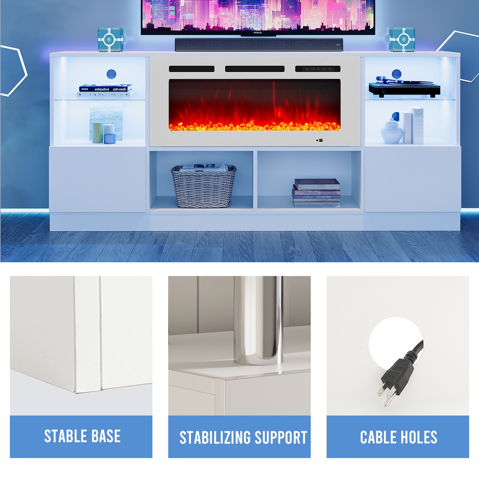 Bapipro TE07A307W Electric-Fireplaces - View #4