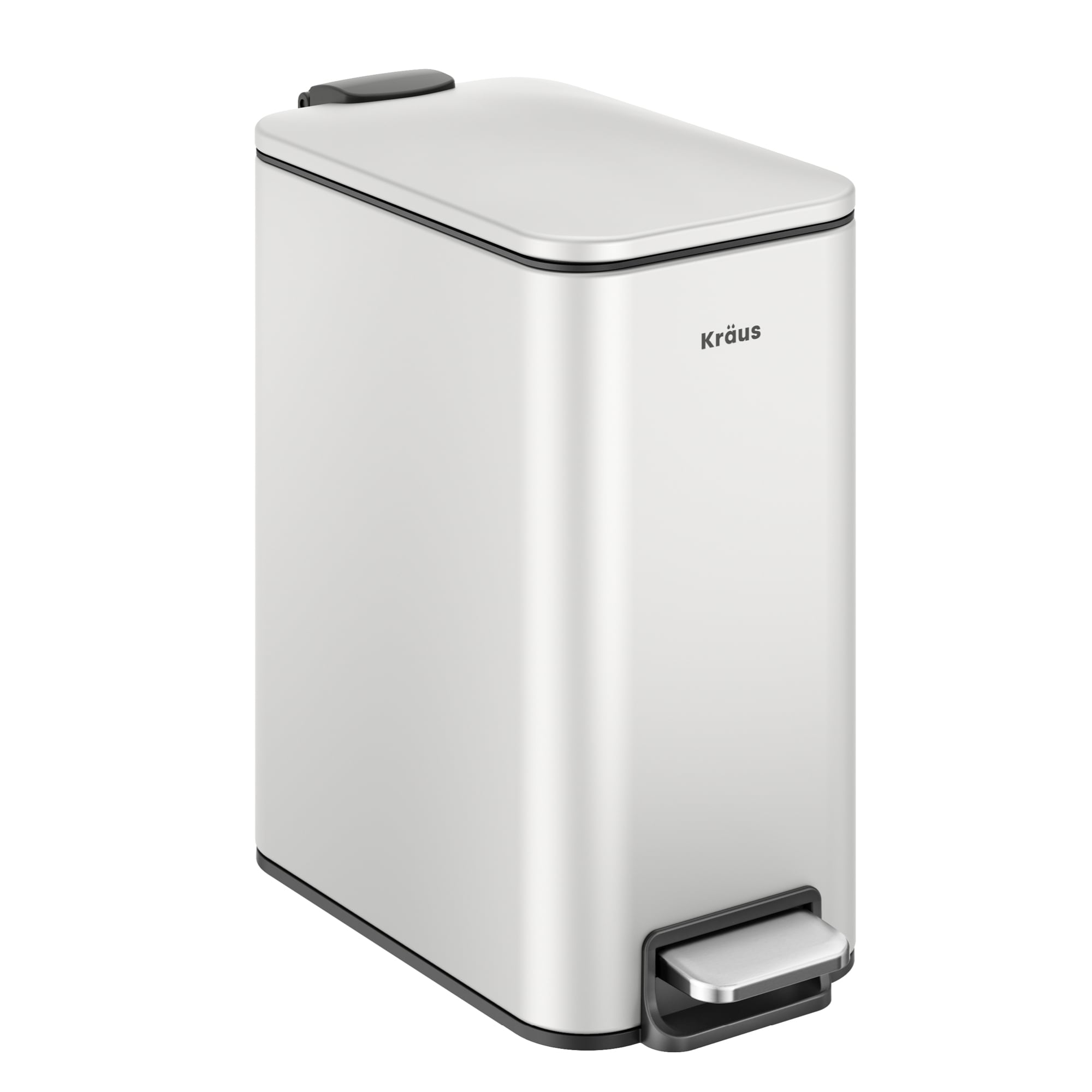 1.3 Gallon White Steel Kitchen Step Trash Can