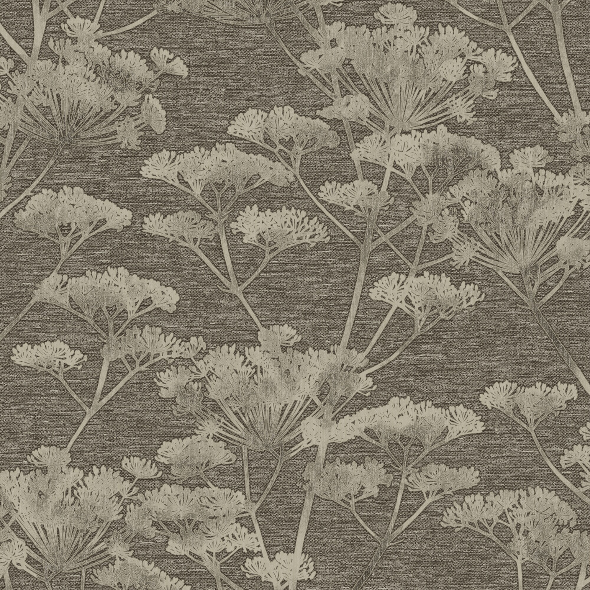 Graham & Brown Boutique Indulgence 20.5-Inches Taupe and Gold Non-woven Textured Floral 56-Sq. Feet Unpasted Paste the wall Wallpaper Sample #11996694