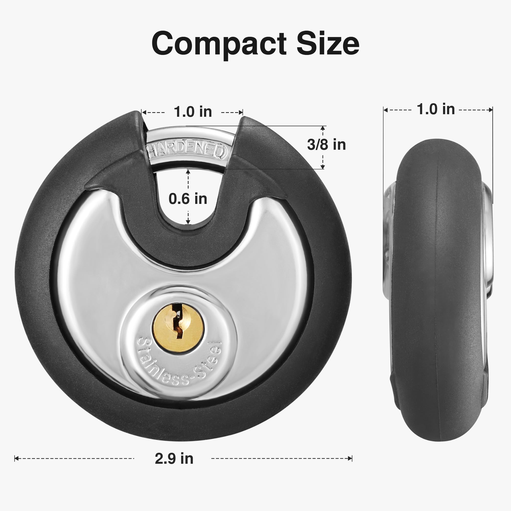 Linder Group Inc Keyed stainless steel discus padlock heavy duty round ...