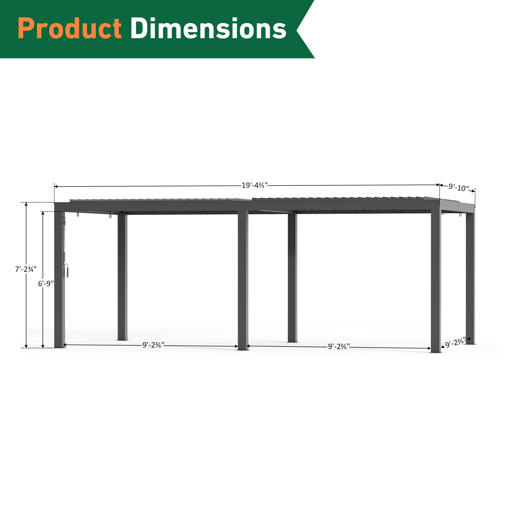 ELEVATE OUTDOORS ORL0149-1020S Pergolas-2 - View #3