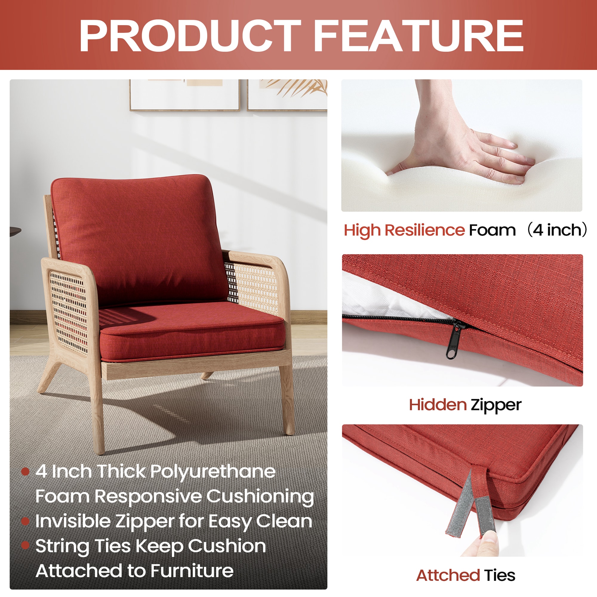 CloudFly CL-CU010CHI-1 Patio-Furniture-Cushions - View #4