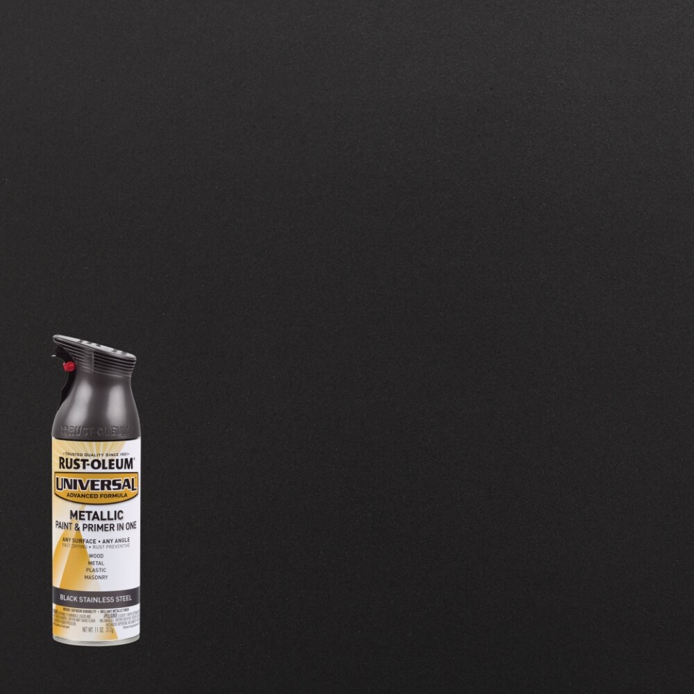Rust-Oleum 314558 Universal Gloss Black Metallic Spray Paint and Primer In One (NET WT. 11-oz