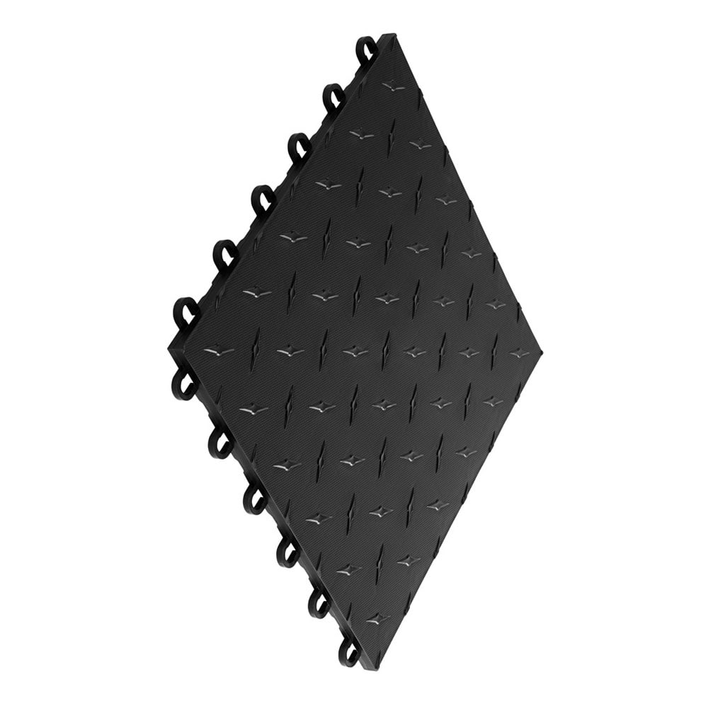 VEVOR 12 in. x 12 in. x 0.5 in. Interlocking Floor Tiles Compound Rubber Deck Tile for Pool, Shower, Patio in Black (25-Packs)