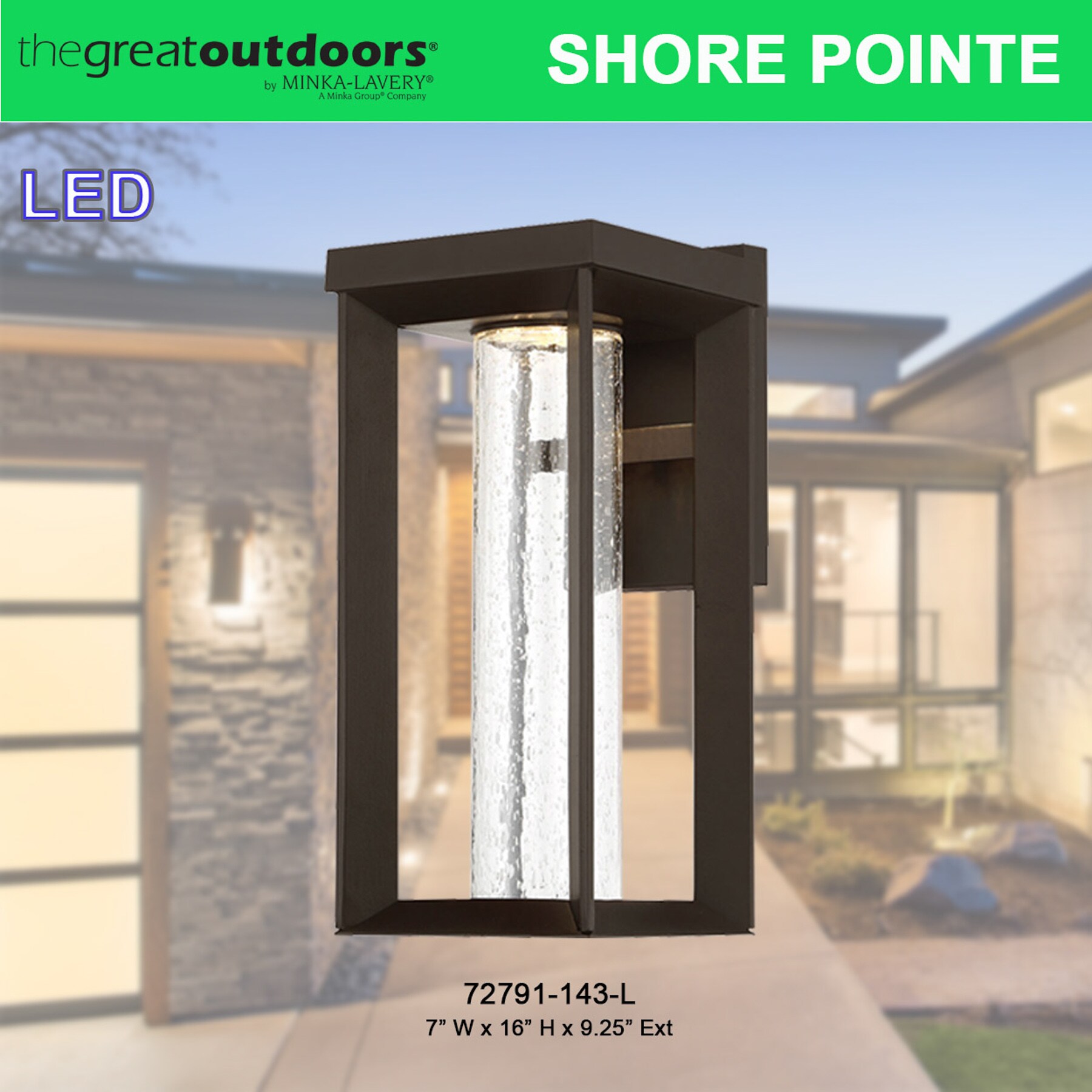 The Great Outdoors 72791-143-L Shore Pointe 16-in H Oil-rubbed Bronze Hardwired Integrated LED Outdoor Wall Light