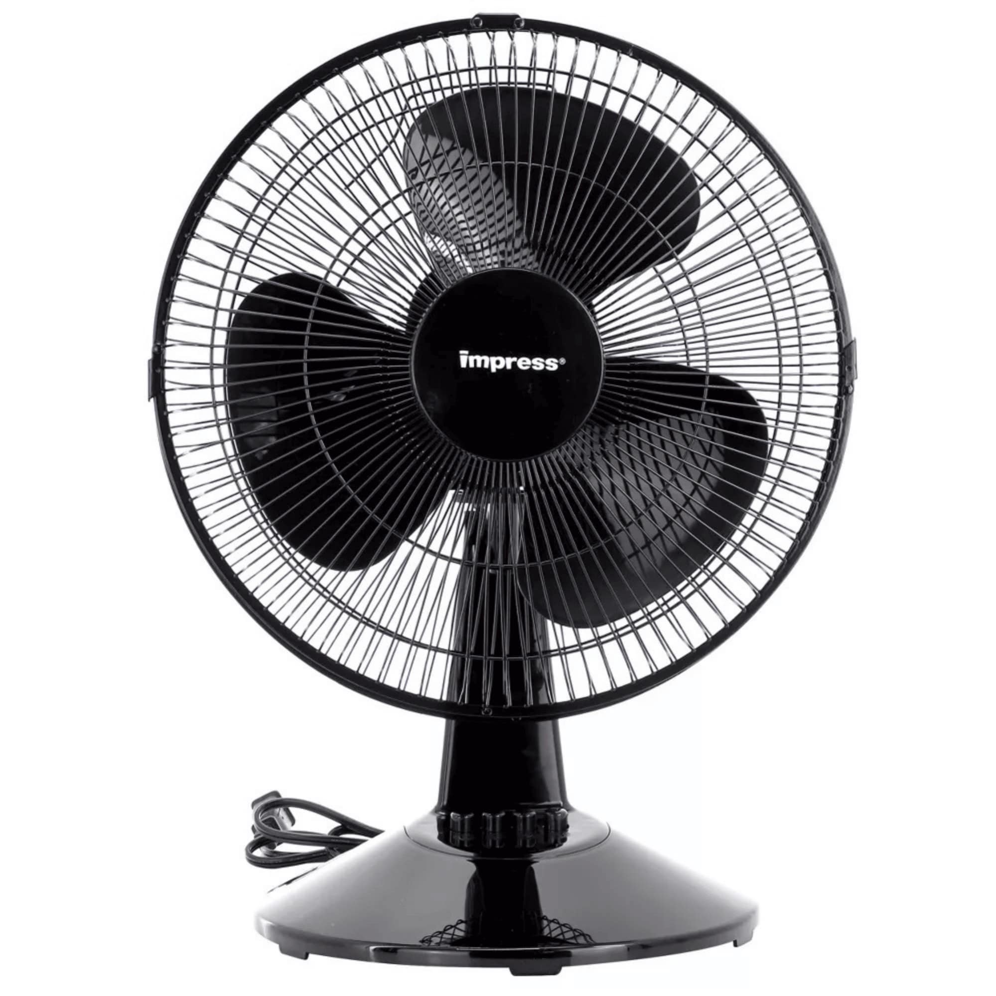 Siavonce XH77EL88 12-in 1 -Volt Indoor Black Oscillating Desk Fan Battery Not Included Charger Not Included