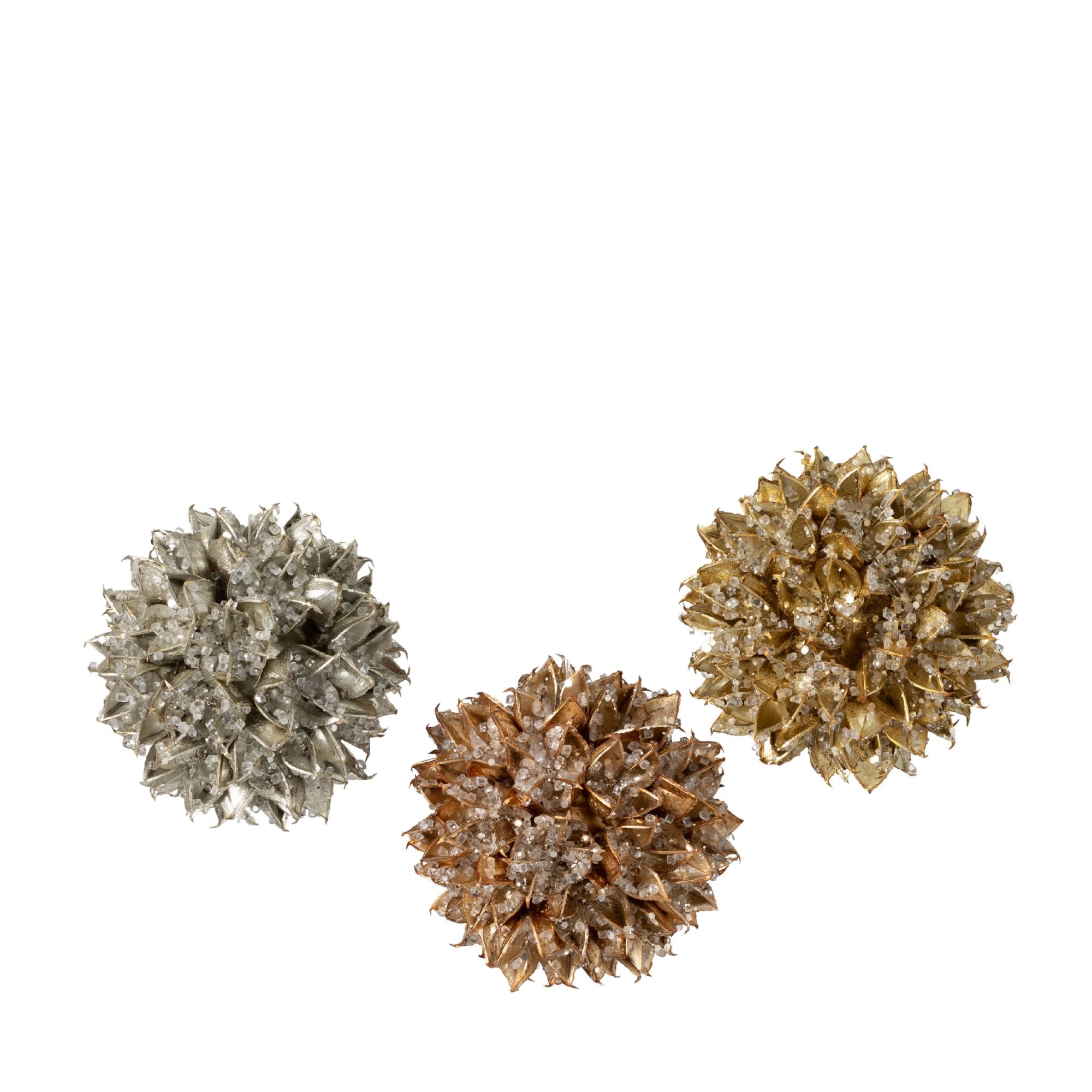 Sullivans OR10973 3 -Pack Multiple colors/finishes Ball Standard Indoor Ornament set Shatterproof