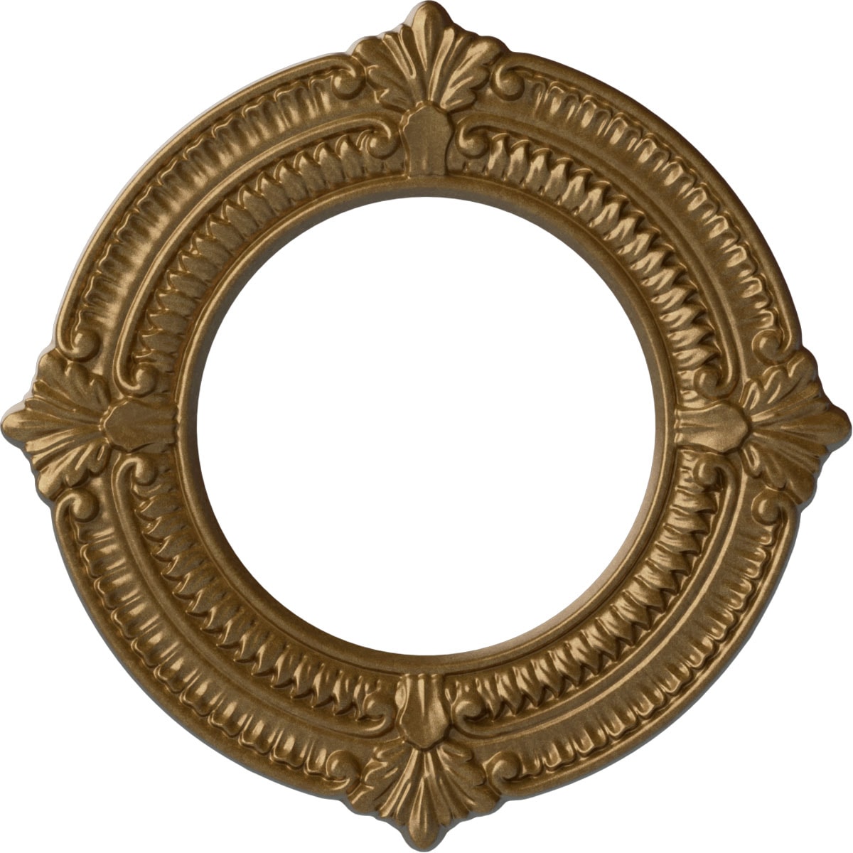 Ekena Millwork CM11BNPAS Benson 11.125-in W x 11.125-in L Painted Pale Gold Polyurethane Whole Ceiling Medallion