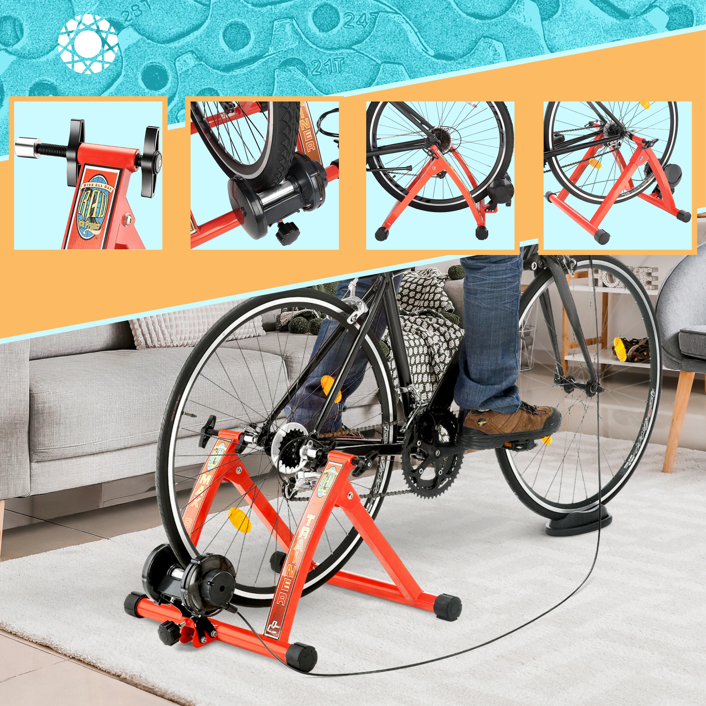 Bike popular Trainer Stand Indoor Riding - Sportneer Magnetic Stationary((115.00 VALUE))