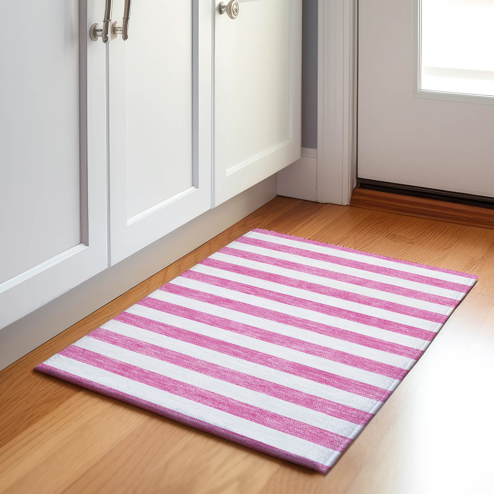 Addison Rugs AMF515PI3X5 Mayfield AMF515PI 3 x 5 (ft) Loomed Polyester Pink Rectangular Indoor Abstract Machine washable Area rug