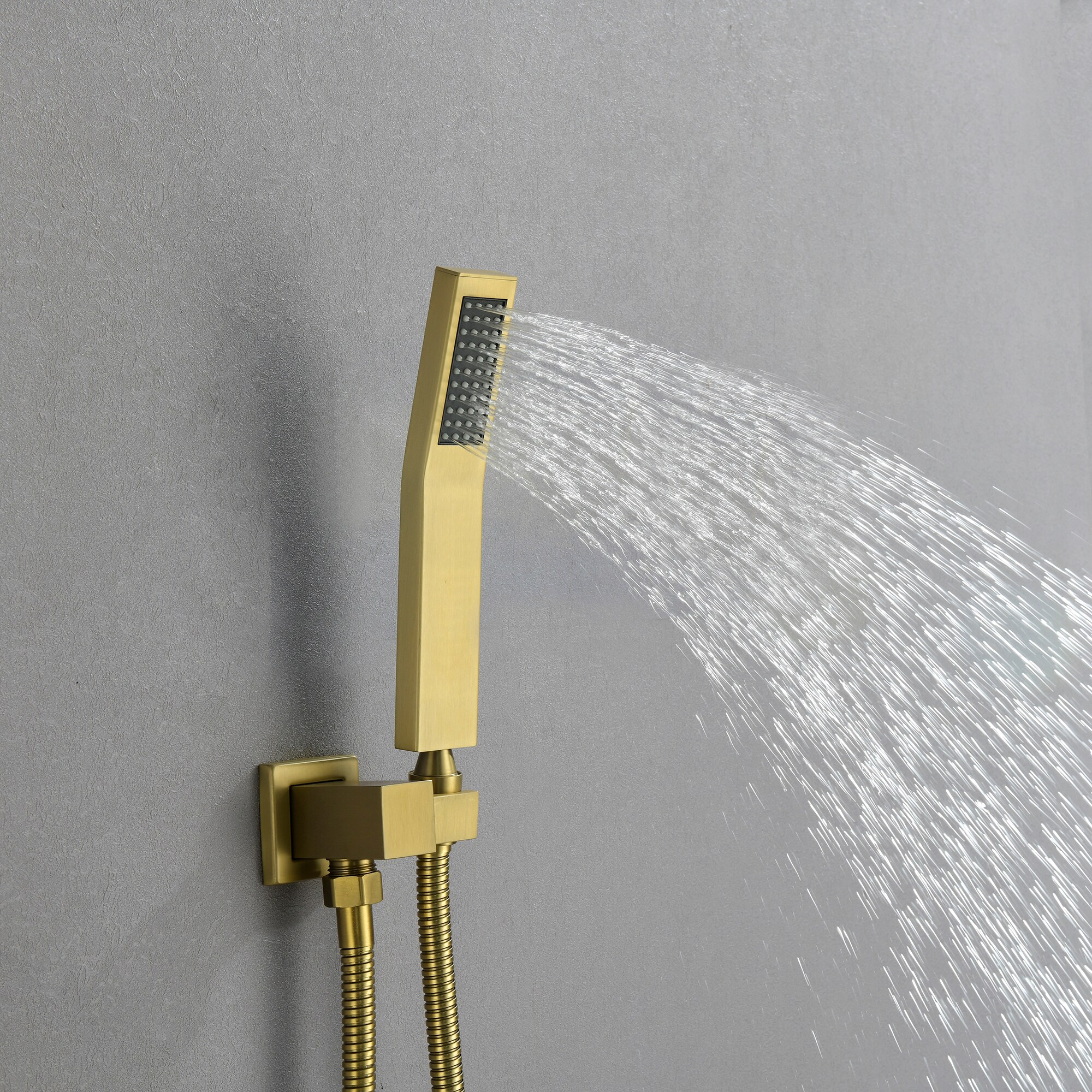 Casainc Gold Dual Head Waterfall Built In Shower Faucet System Valve