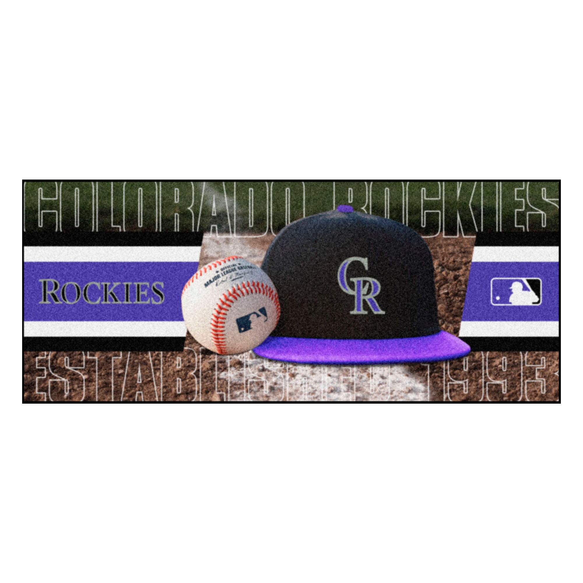 19 x 30 Colorado Rockies Uniform Purple Rectangle Starter Mat - Floor Rug  - Area Rug - MLB