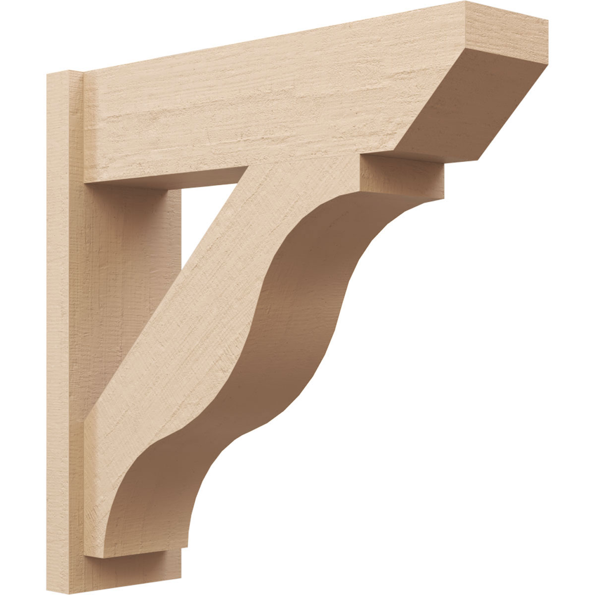 Ekena Millwork 2130868 Timberthane Rough Cedar Faux Wood Funston Slat Outlooker 8-in W x 28-in D x 28-in H Primed Tan