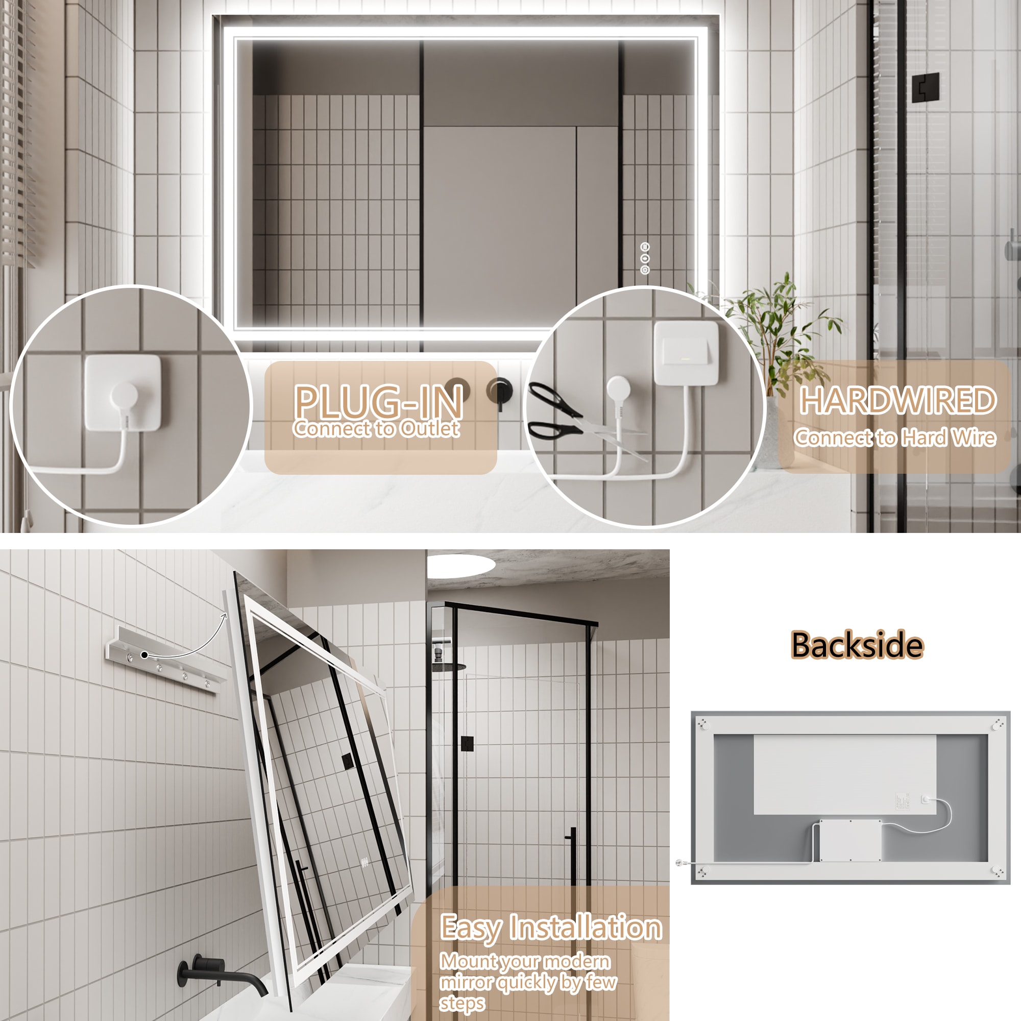 WELLFOR WA-7230-DH Framed-Bath-Mirrors - View #7