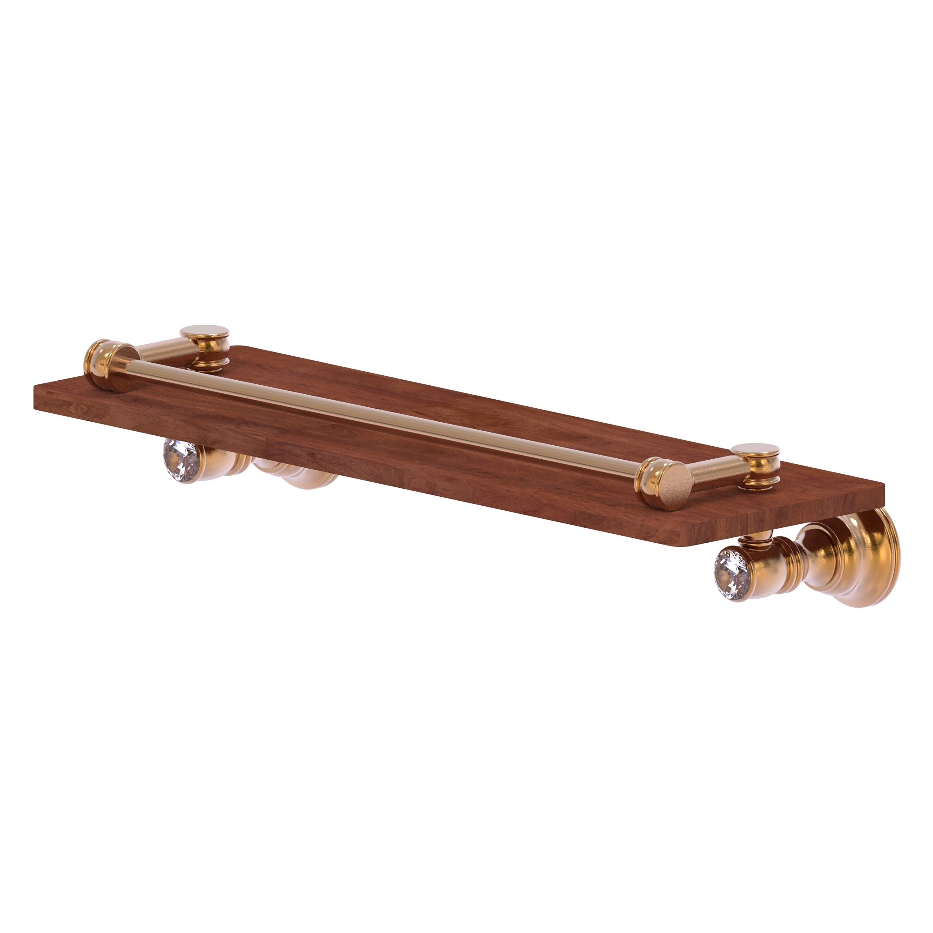 Allied Brass CC-1-16-GAL-IRW-BBR Carolina Crystal Brushed Bronze Wall mount Bathroom Shelf ( 16-in x 3.3-in x 5-in )