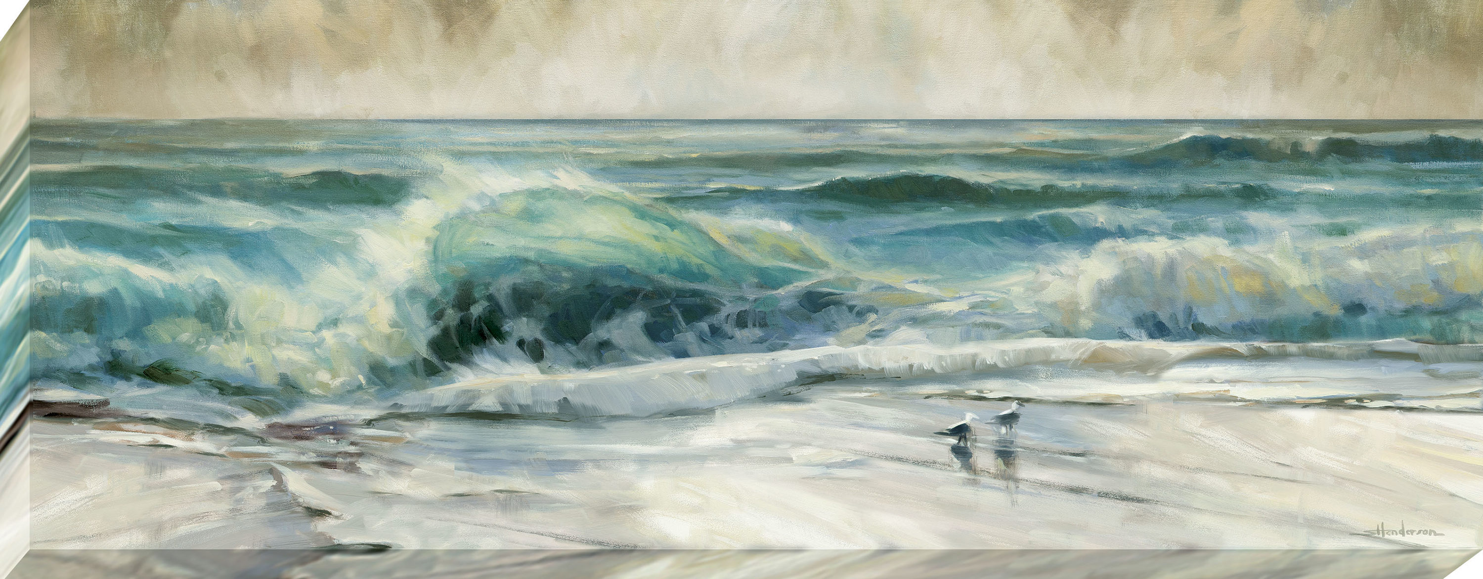  1607-8063LOW 14-in H x 37-in W Coastal Print on Canvas