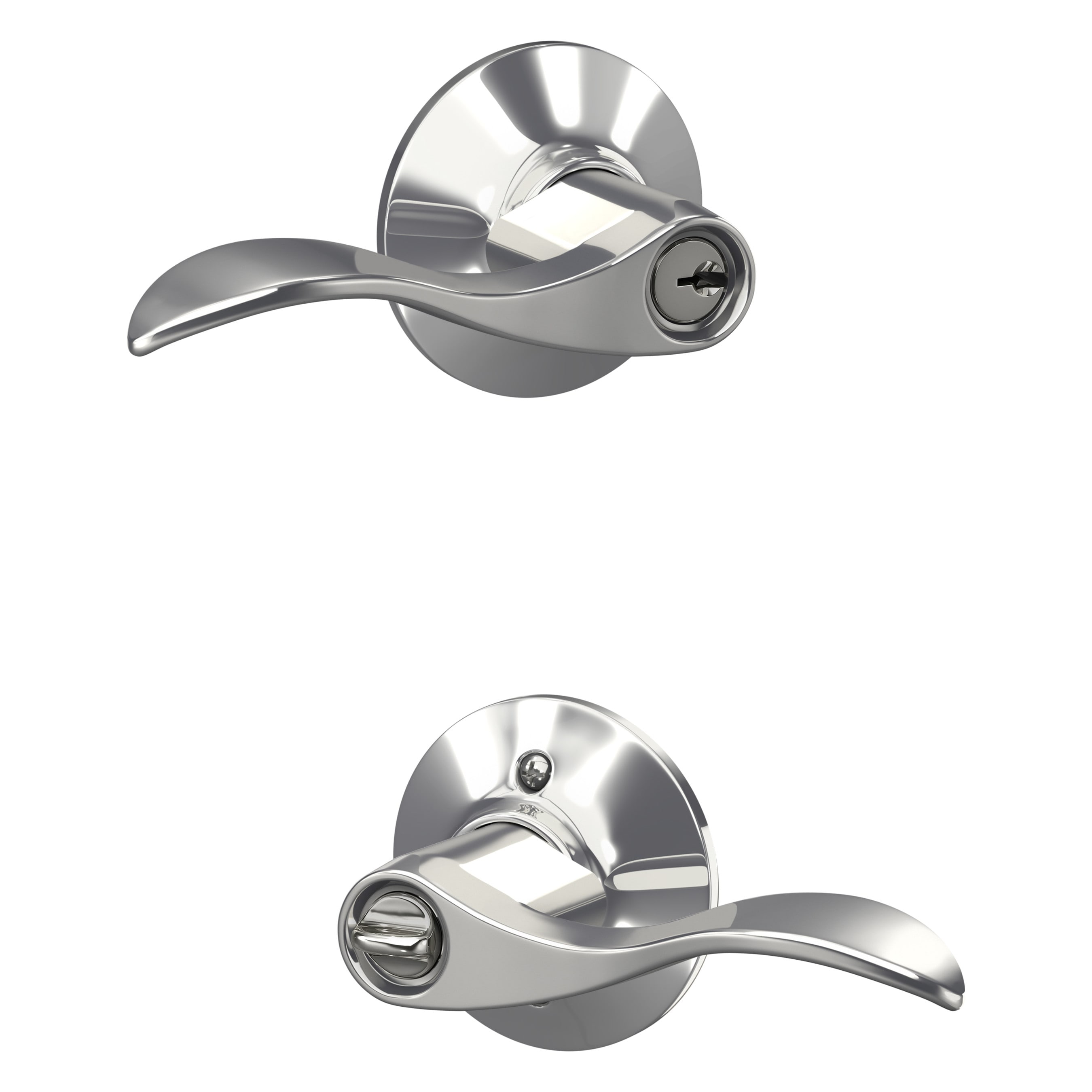 Schlage F51A ACC 625 F51A ACC Accent Polished Chrome Exterior Keyed entry Door Handle