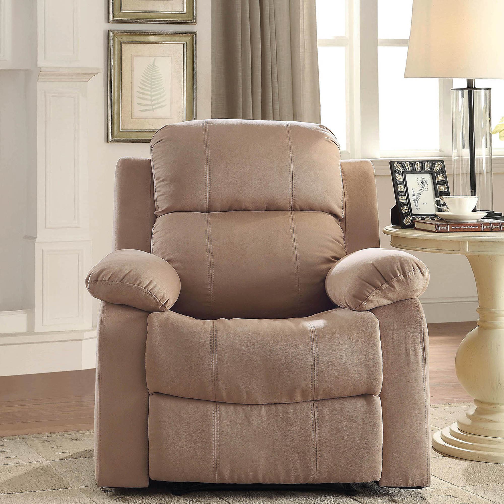 Fc Design Manual Recliner With Overstuffed Cushions And Pillow Top