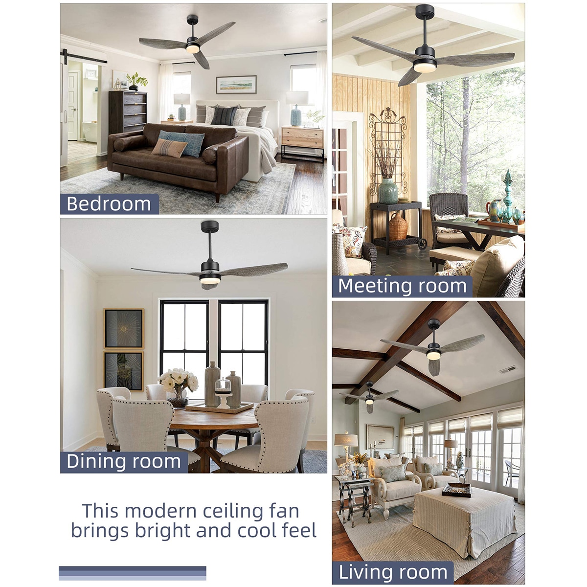 WELLFOR WBYJ359GR Ceiling-Fans - View #5