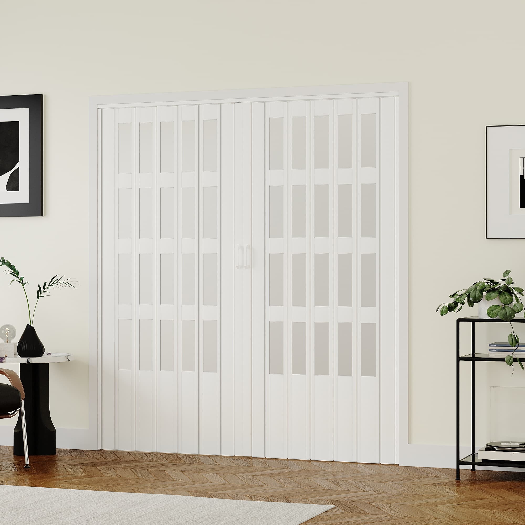 JUJUBON Double-layer folding door 72-in x 80-in Reversible