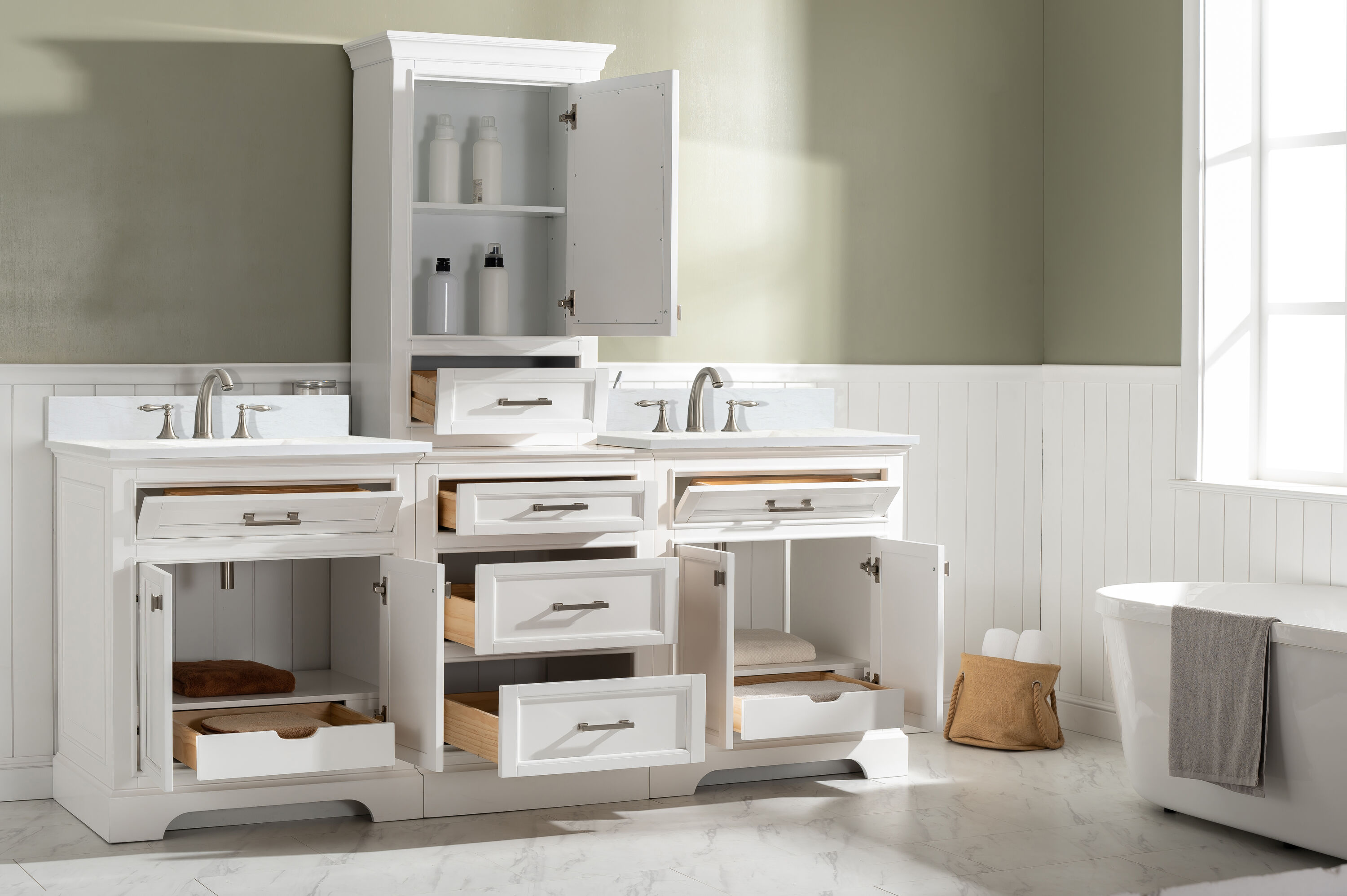 Design Element ML-96MC-WT Bath-Vanity-Combo - View #13