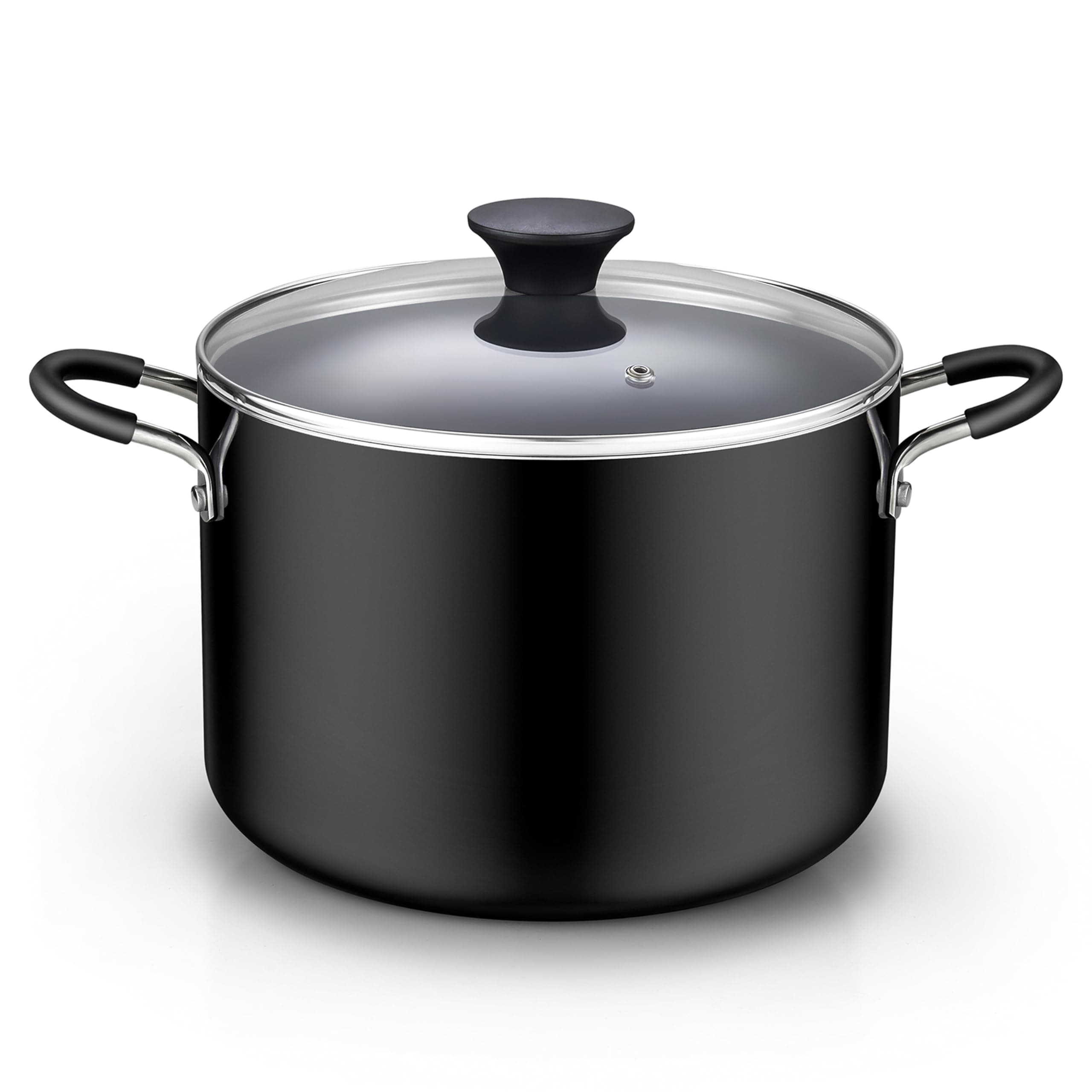 Cook N Home  8-Quart Nonstick Stockpot with Tempered Glass Lid - Versatile Deep Cooking Pot