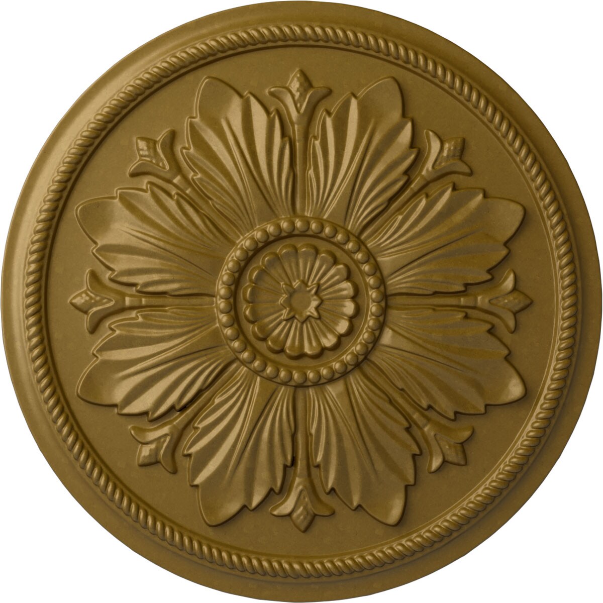 Ekena Millwork CM23KAGLS Kaya 23.625-in W x 23.625-in L Painted Gold Polyurethane Whole Ceiling Medallion