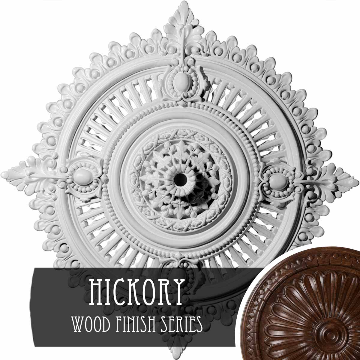 Ekena Millwork CM29HYHIS Haylynn 29.125-in W x 29.125-in L Hickory Polyurethane Ceiling Medallion