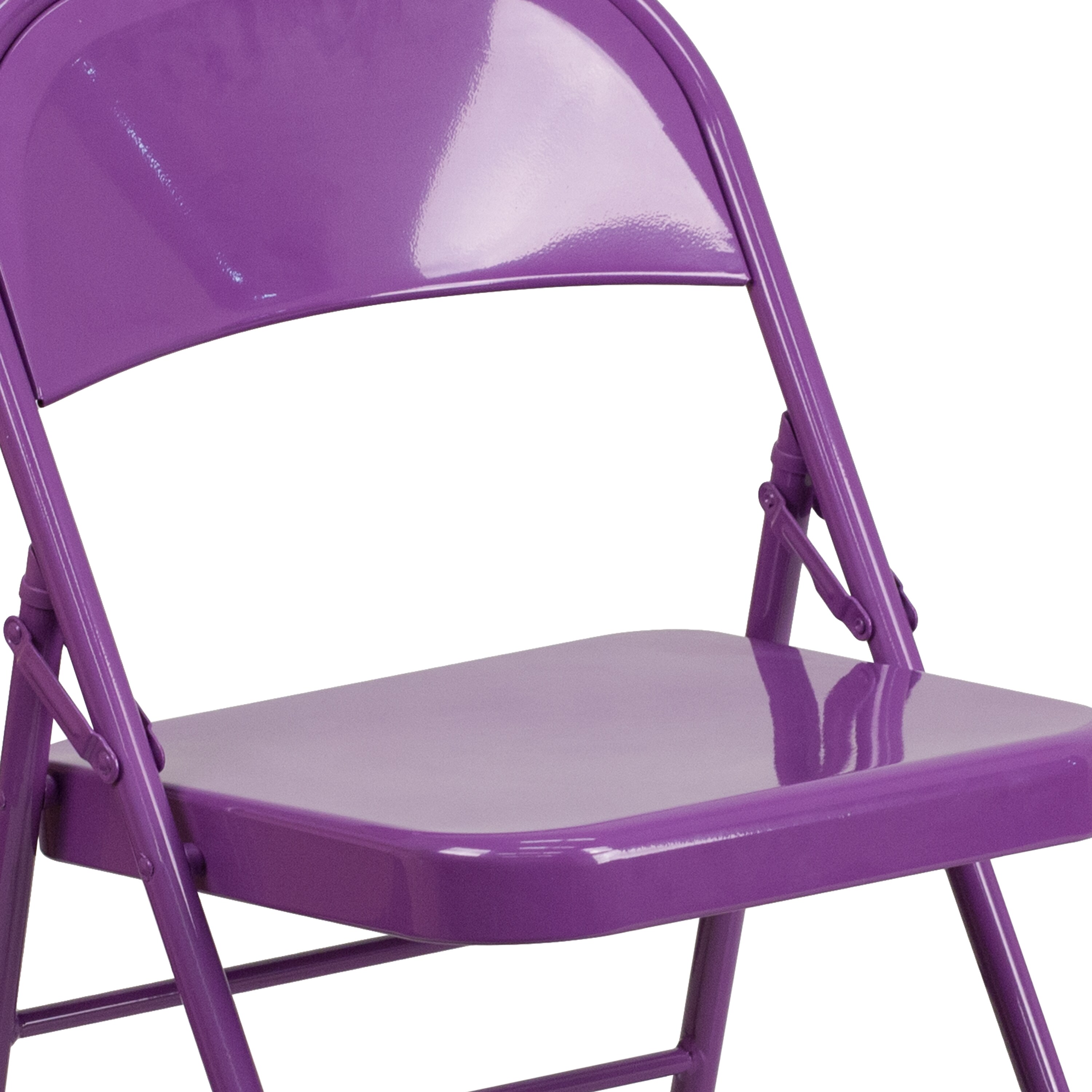 purple fold up chair