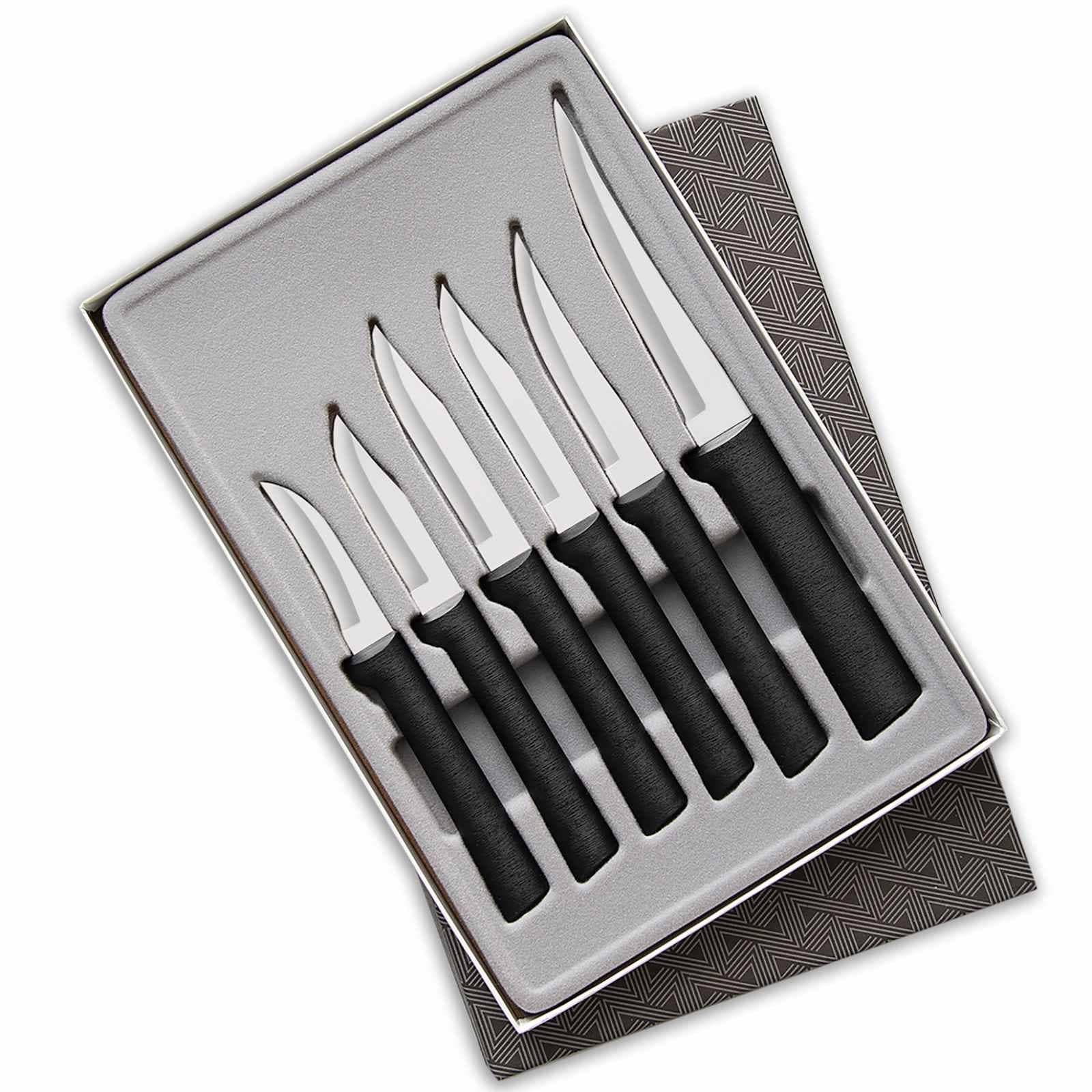 Rada 6 Piece AllStar Paring Knife Gift Set Black Handles #G252