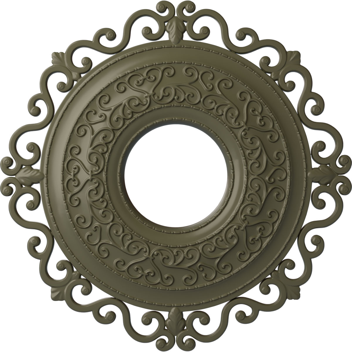 Ekena Millwork CM22ORPTF Orrington 22-in W x 22-in L Painted Turtle Polyurethane Whole Ceiling Medallion