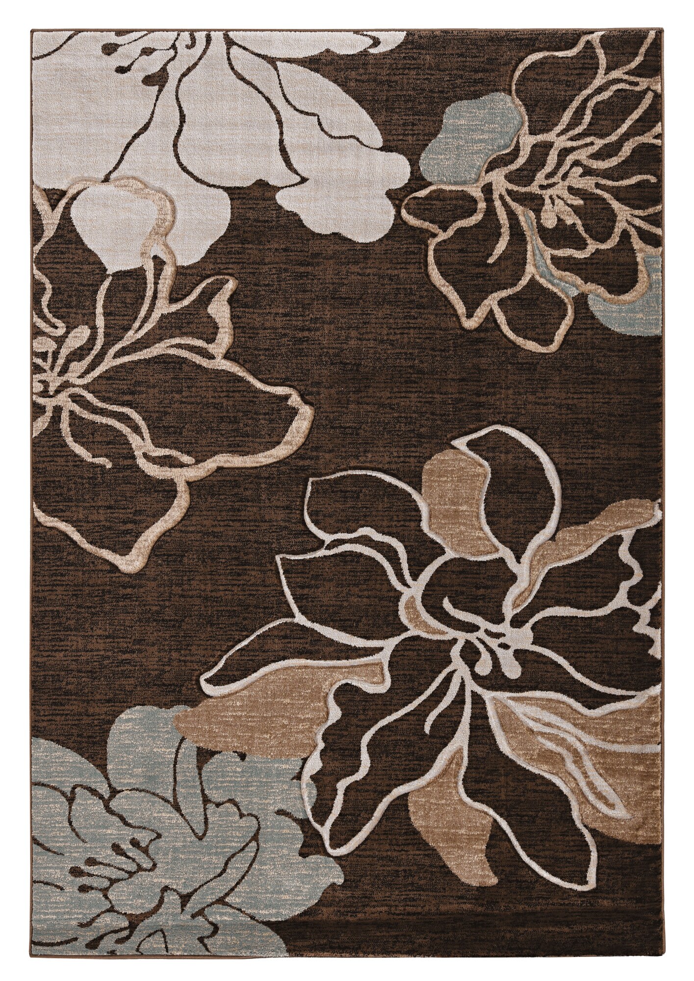 Linon RUG-MN0681 Milan 8 X 10 (ft) Brown Indoor Floral/Botanical Area Rug