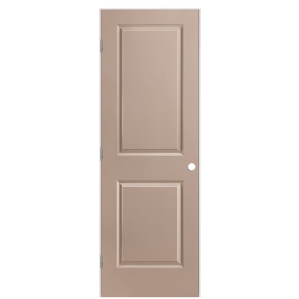 Masonite 1316080 28-in x 80-in Sandpiper Solid core 2-panel square Right hand Smooth Prefinished Molded composite Flat Jamb Single Prehung Interior Door