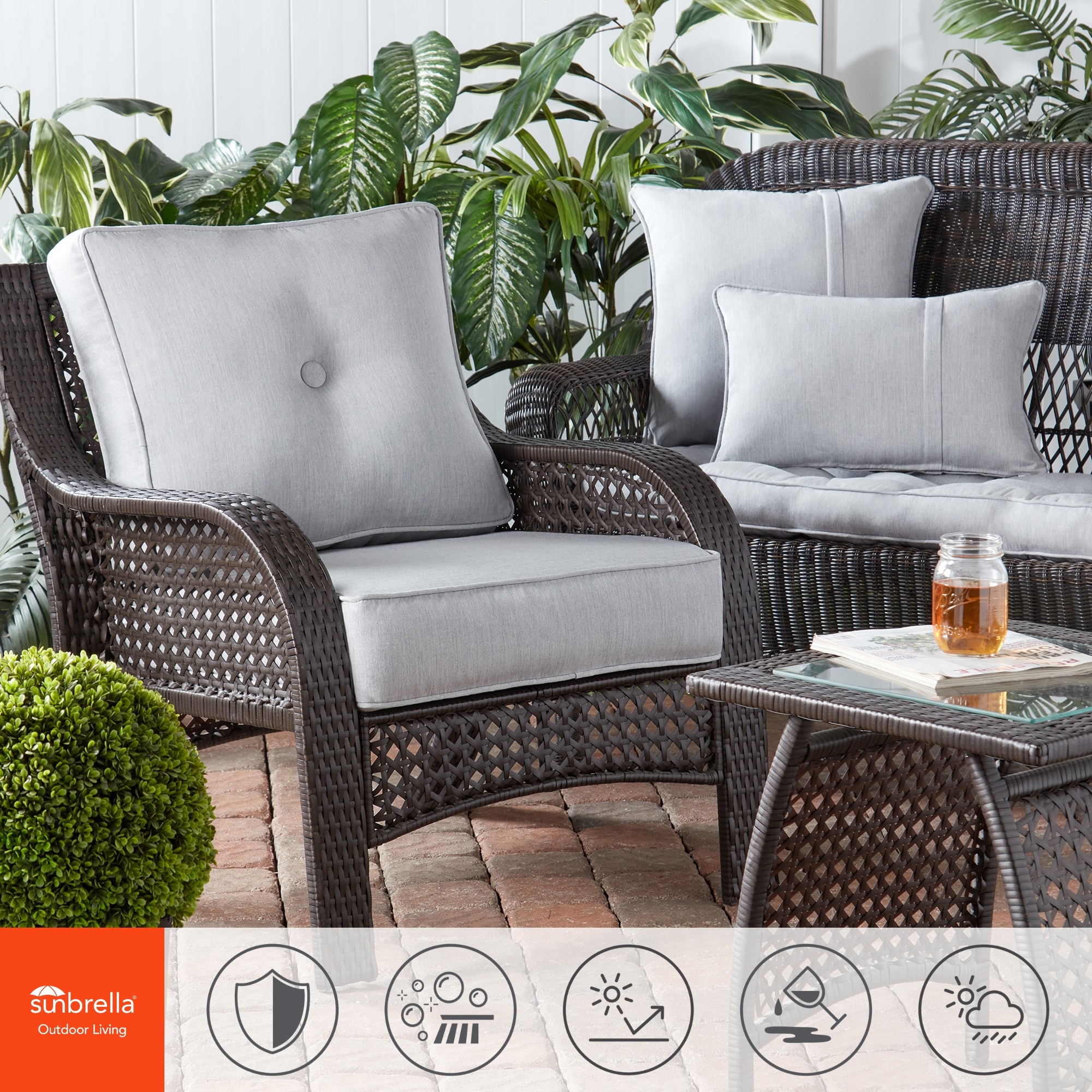 Greendale Home Fashions SP4803S2-GRANITE Outdoor-Accent-Pillows - View #4