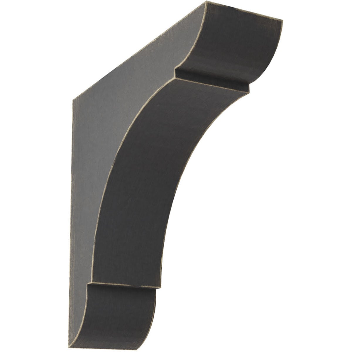 Ekena Millwork BKTWD01X06X06OLBL Small 1-3/4-in x 6-in x 6-in Rubberwood Black Wood Standard bracket