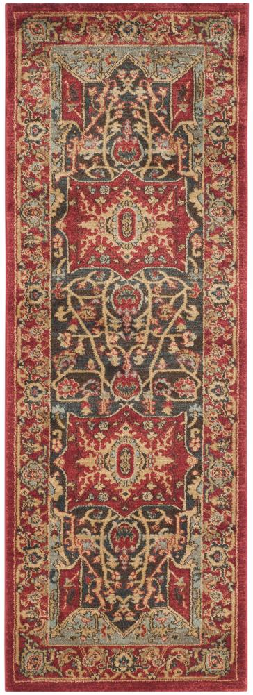 Safavieh MAH625D-220 Mahal Bakite 2 x 20 (ft) Loomed Polypropylene Red/Red Rectangular Indoor Floral/Botanical Oriental Runner rug