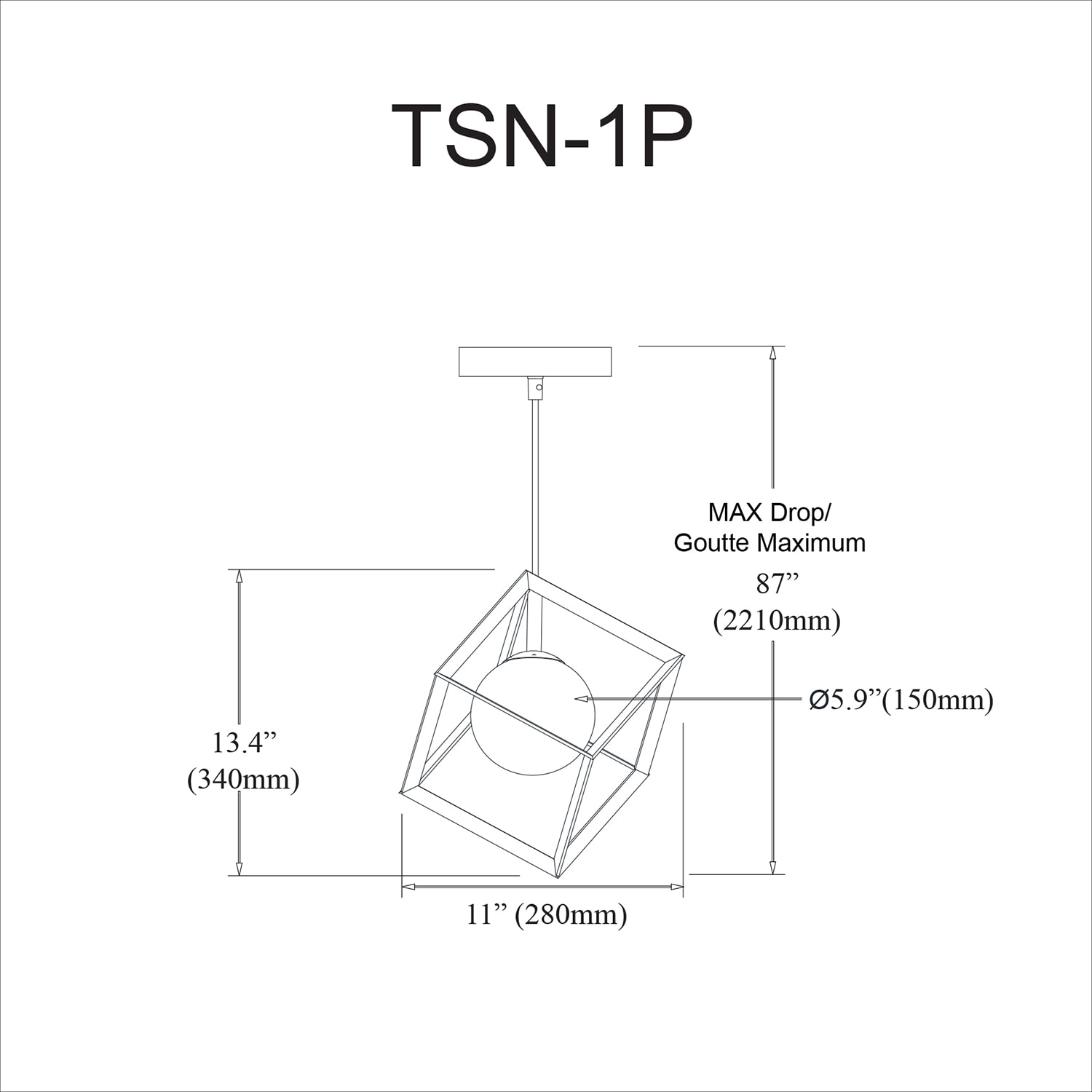 Dainolite TSN-1P-GLD Pendant-Lights - View #3