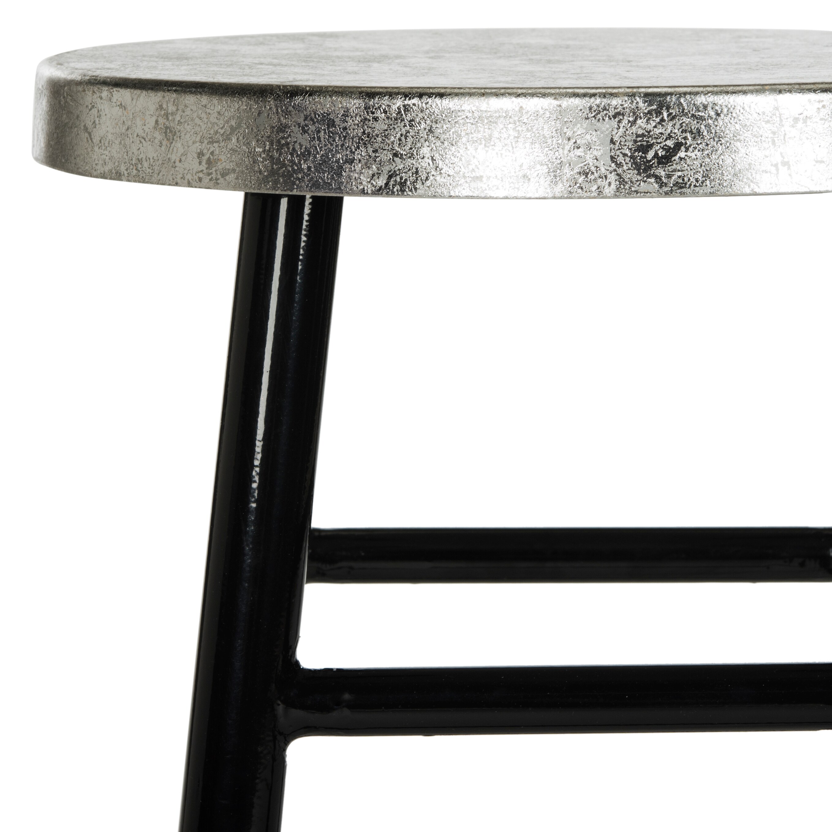 Kenzie 24" Black and Silver Metal Counter Stool